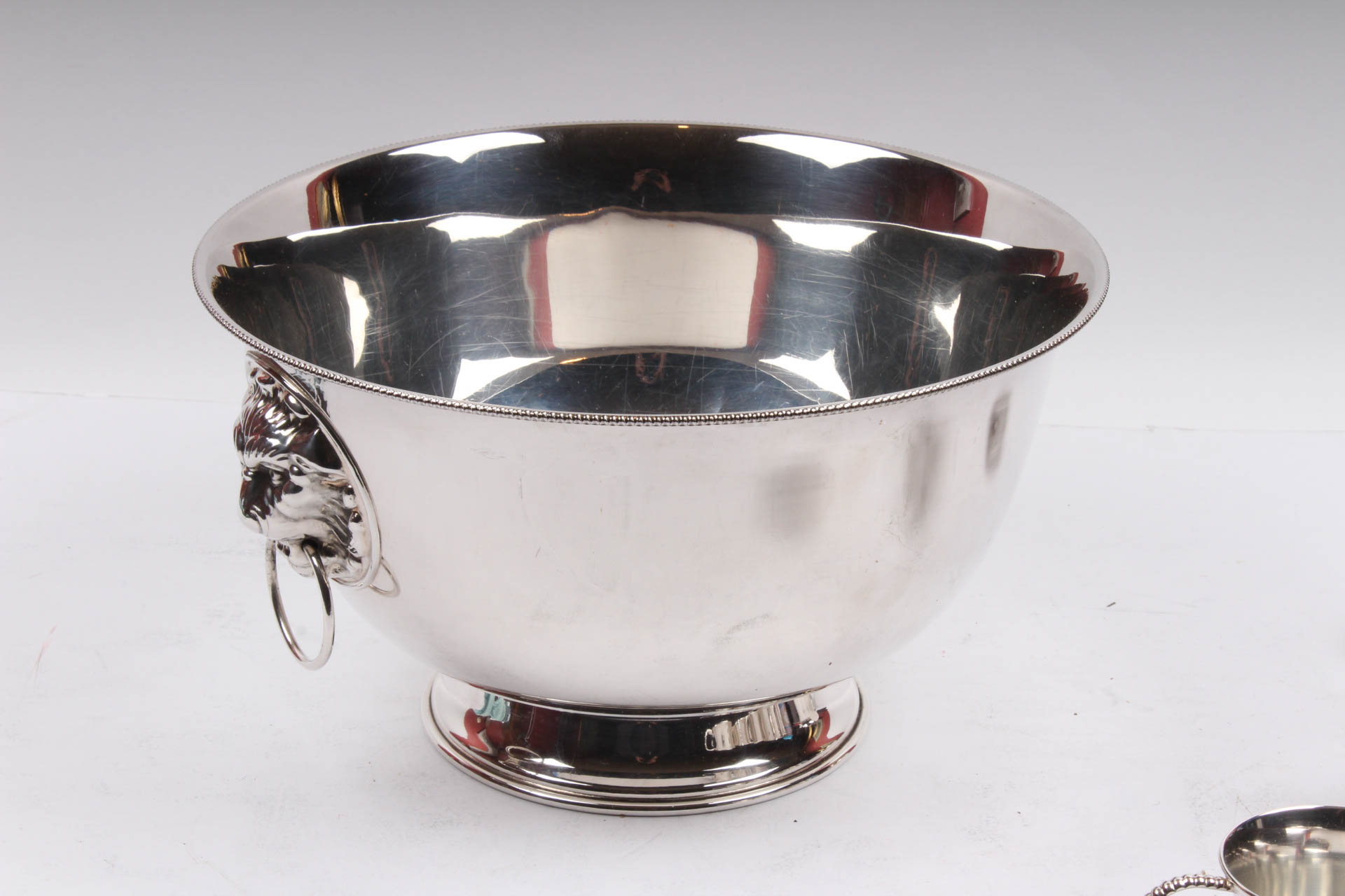 Vintage De Uberti Italian Silver Plate Punch Bowl and Cups