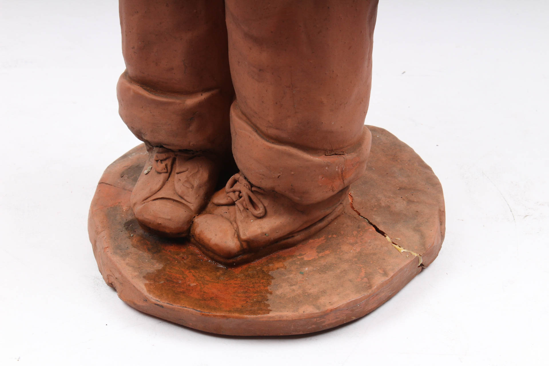 Ann Entis Boy and Train Terracotta Sculptures