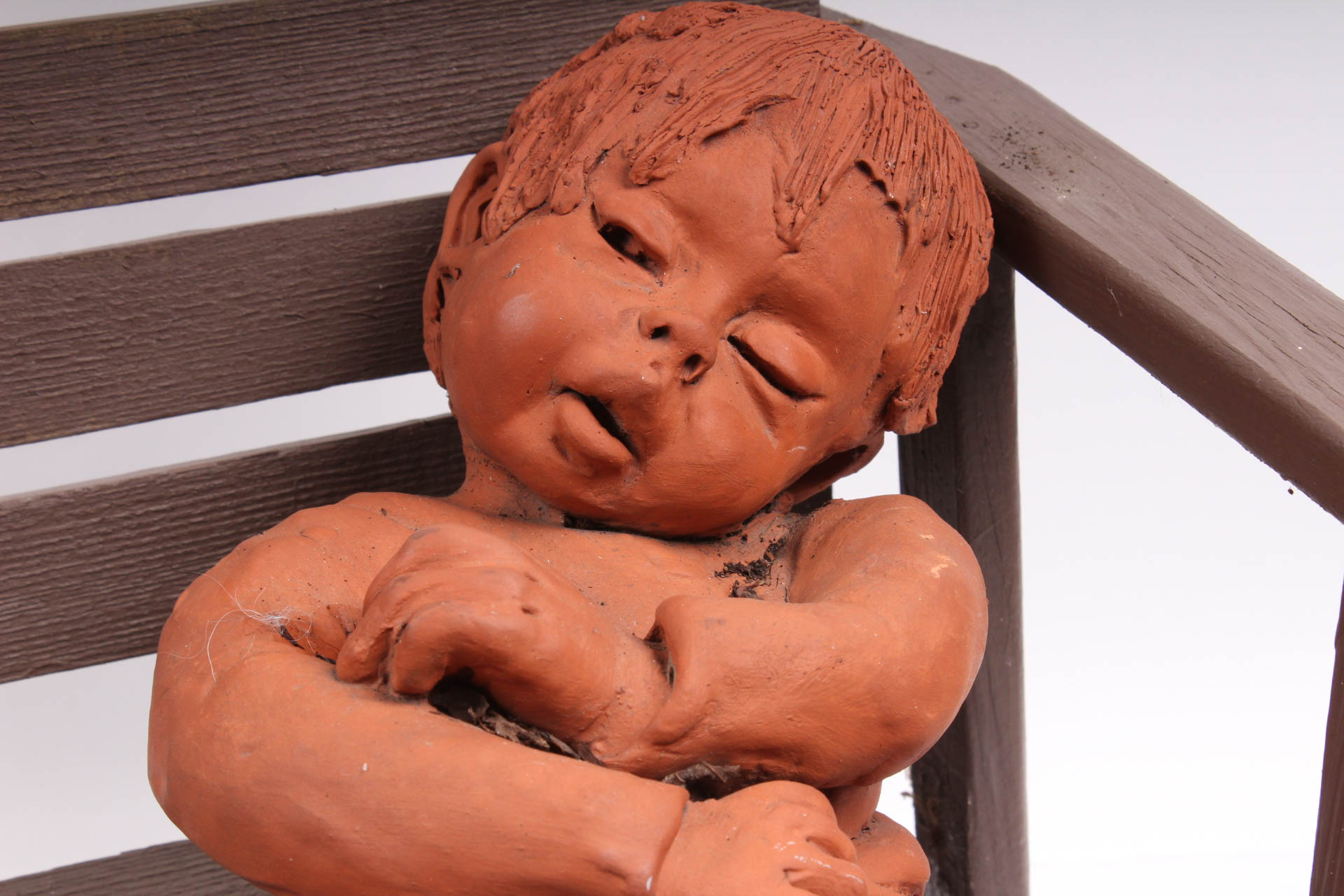 Ann Entis Children on a Bench Terracotta Sculptures