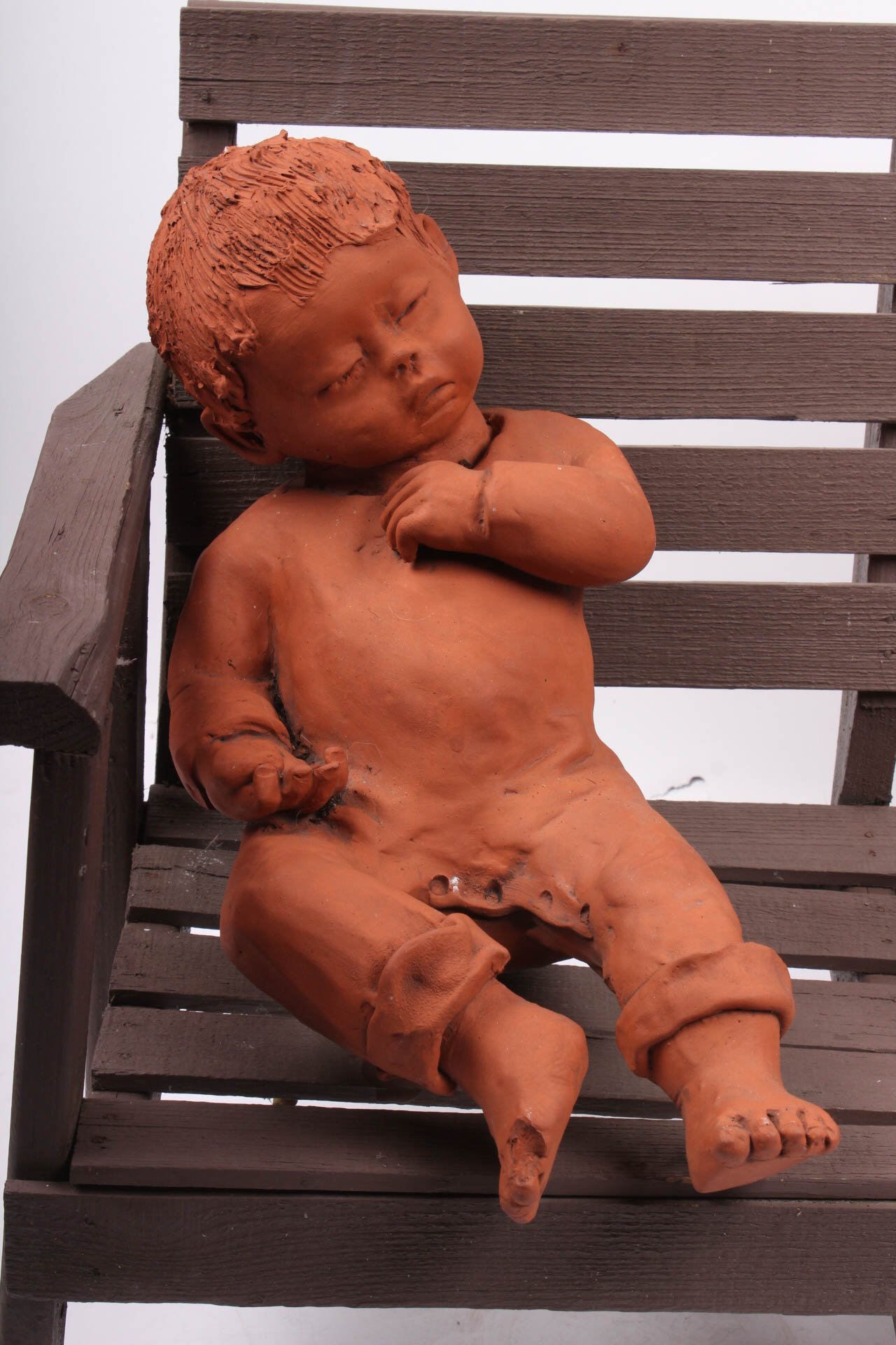 Ann Entis Children on a Bench Terracotta Sculptures