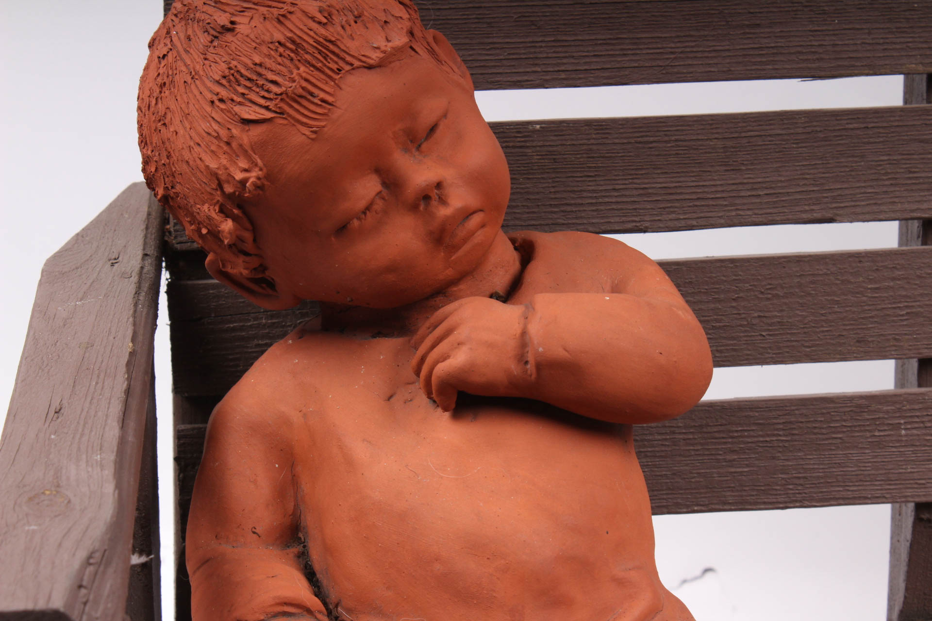 Ann Entis Children on a Bench Terracotta Sculptures