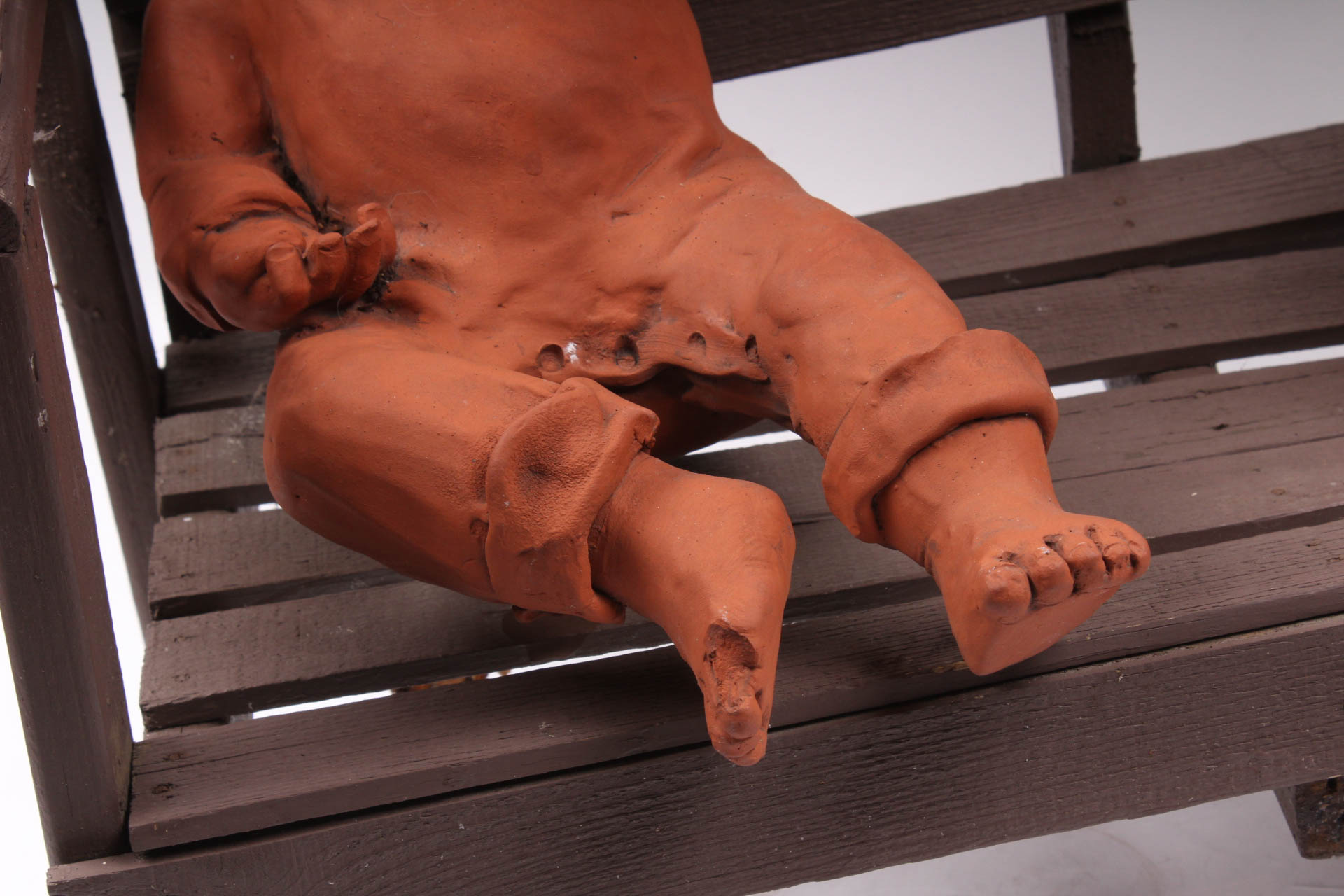 Ann Entis Children on a Bench Terracotta Sculptures
