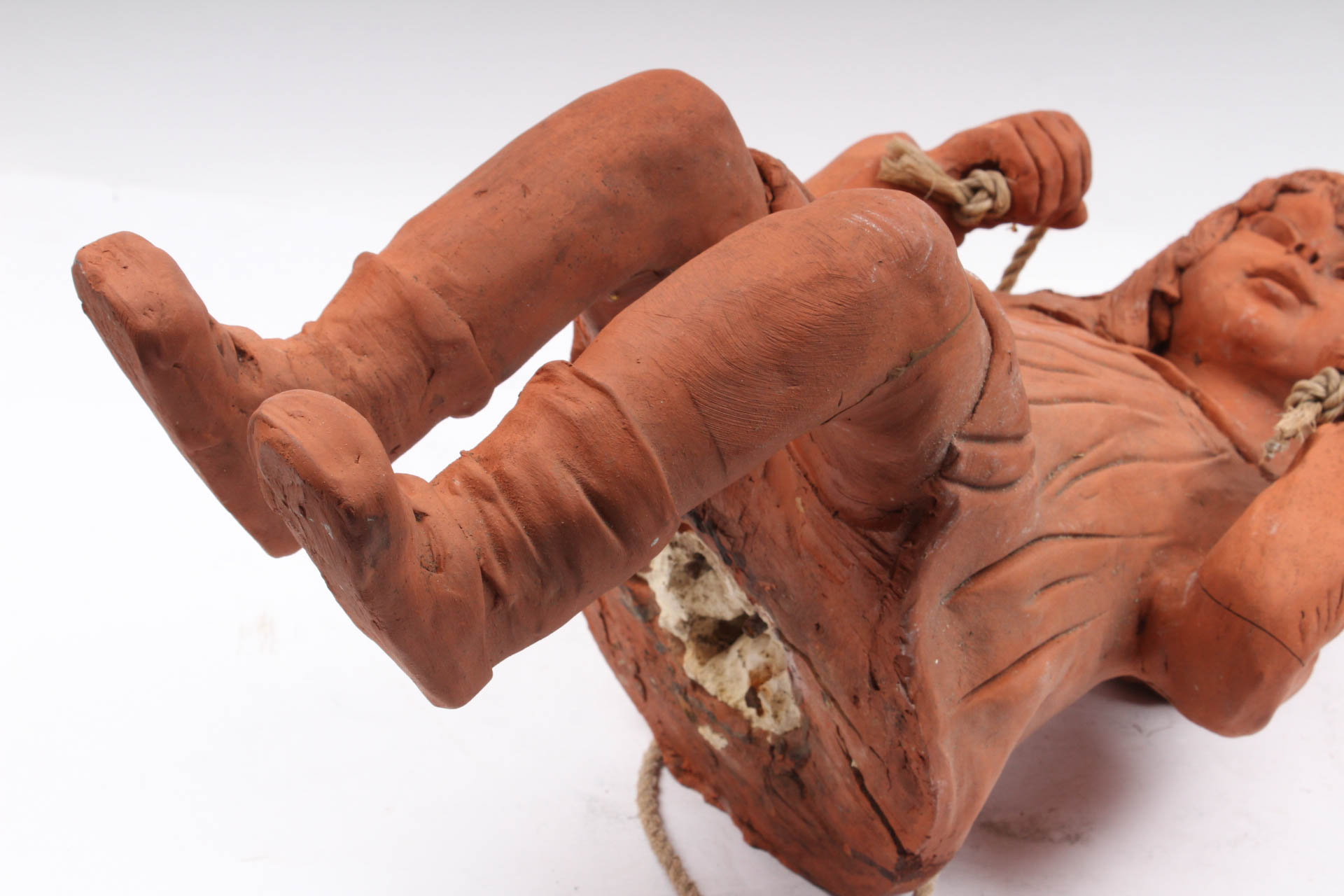 Ann Entis Swinging Girl Terracotta Sculpture