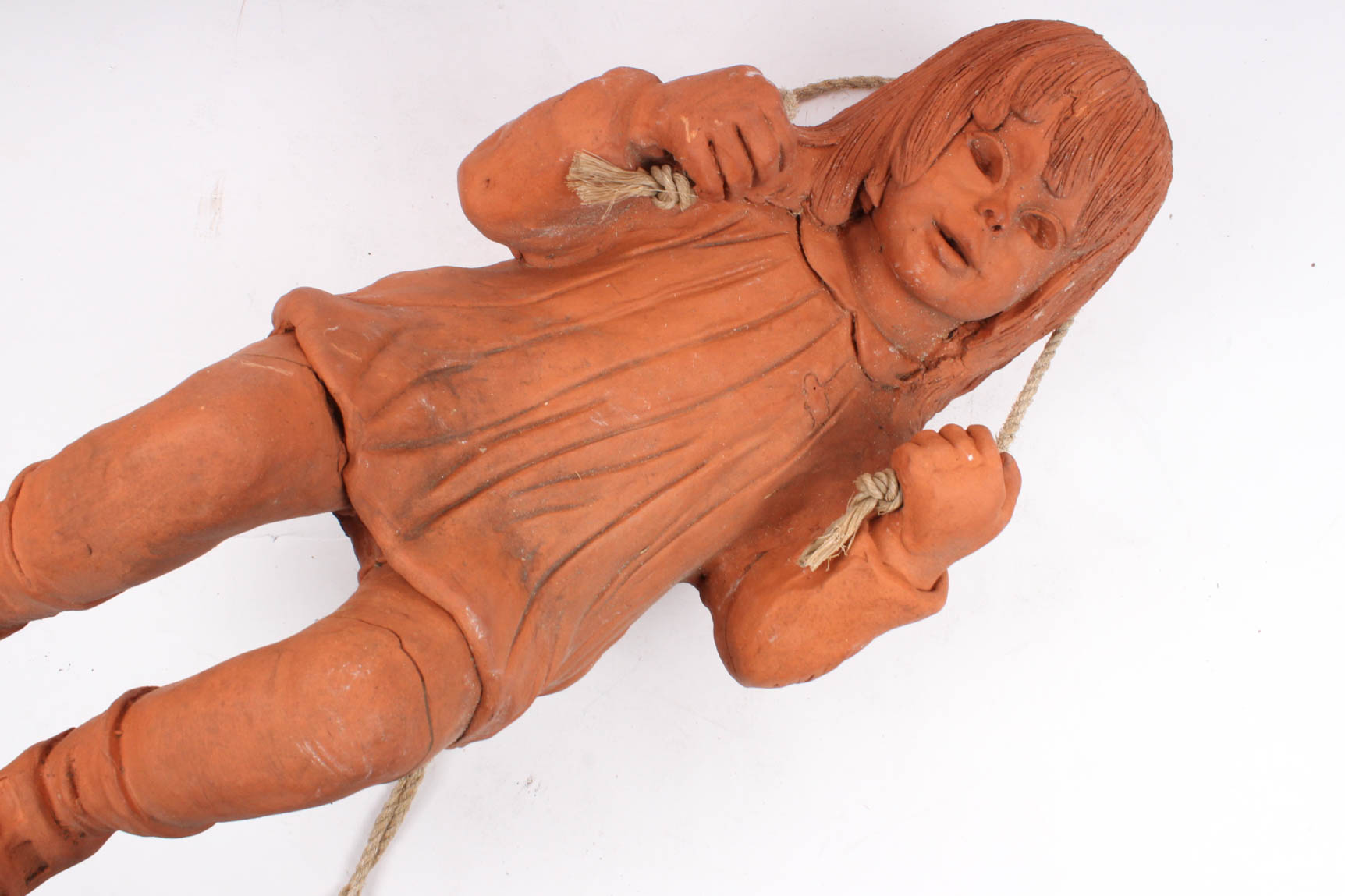 Ann Entis Swinging Girl Terracotta Sculpture