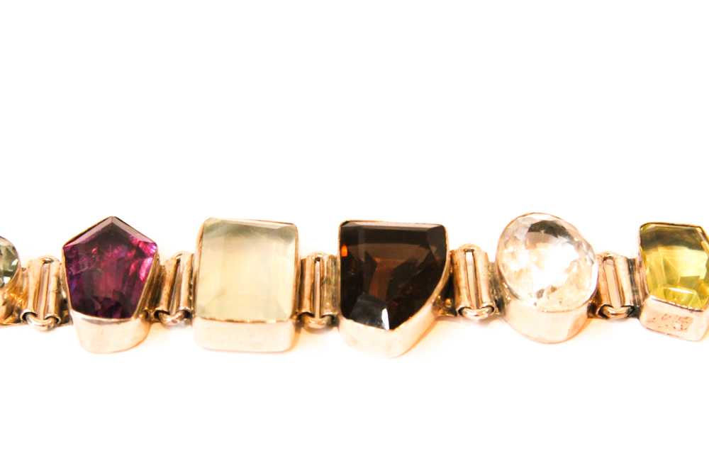 Sterling Silver and Gemstone Bracelet