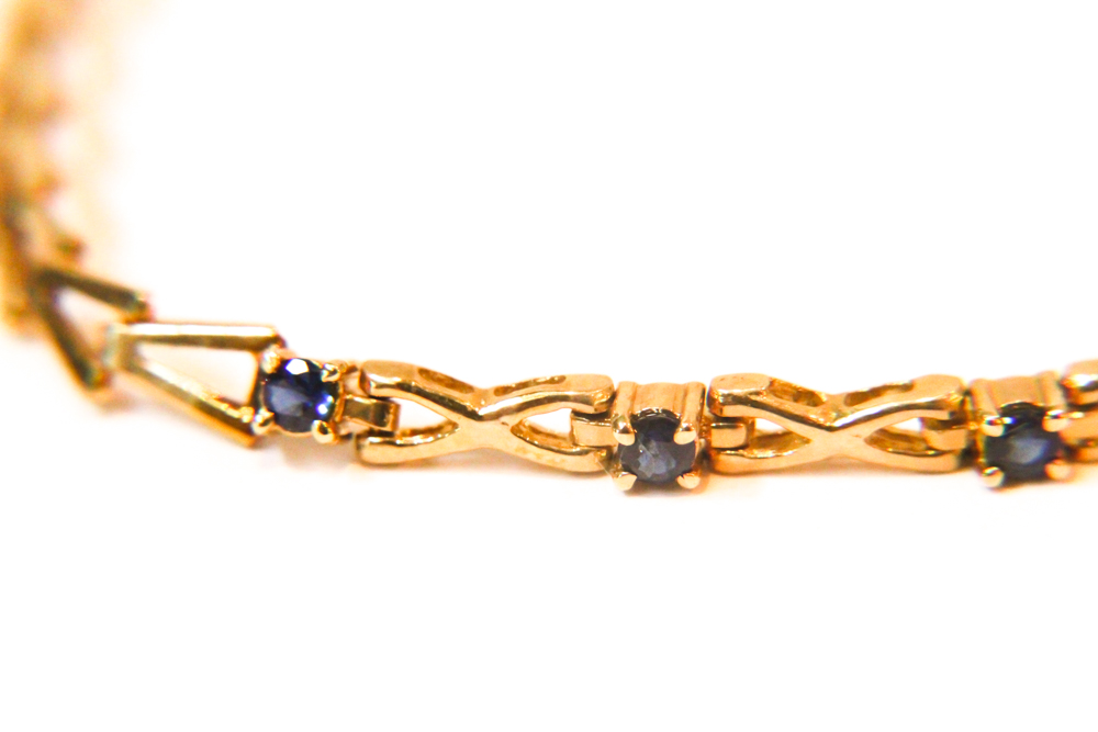 14K Gold Bracelet with Sapphires