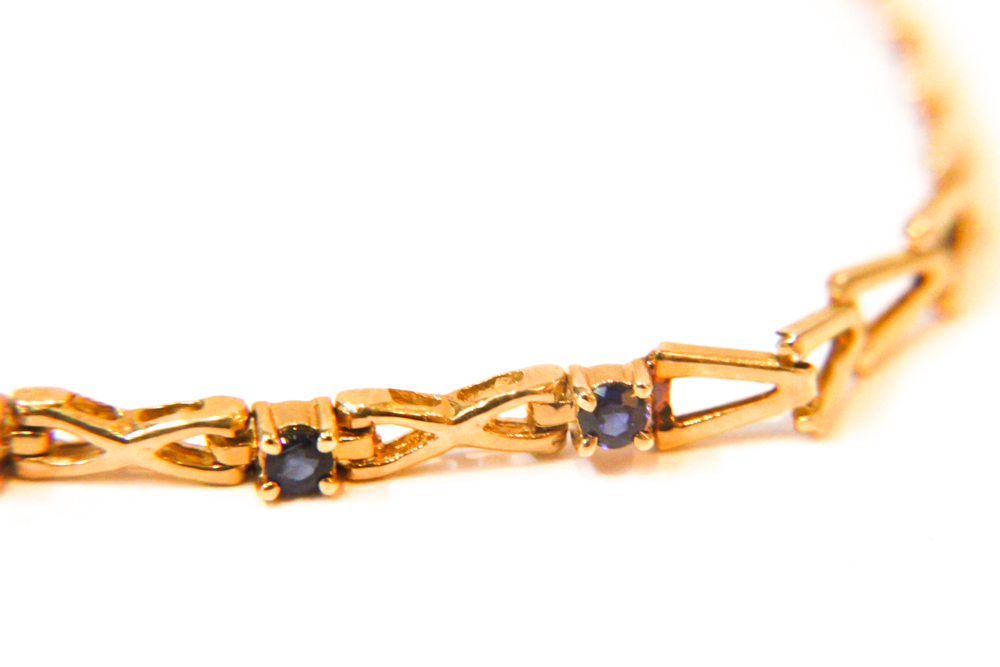 14K Gold Bracelet with Sapphires