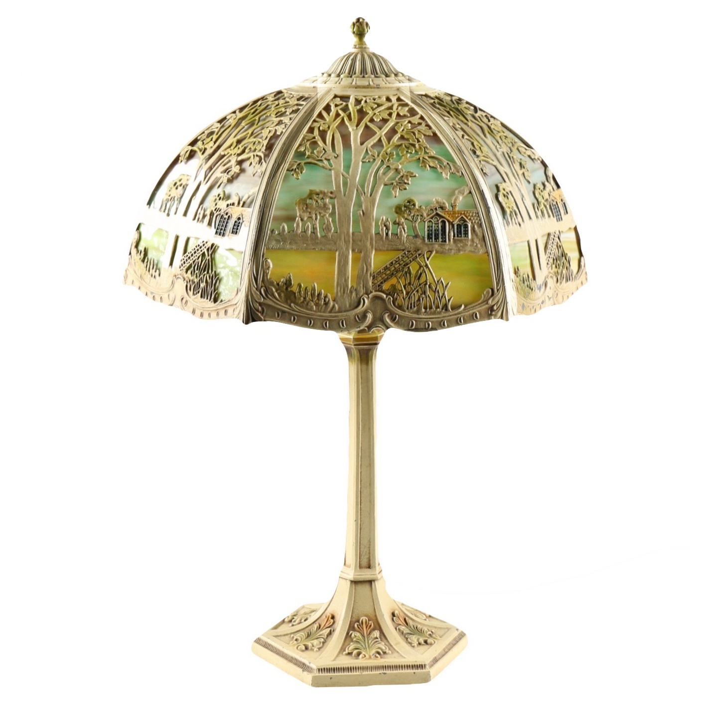 Antique Slag Glass Lamp