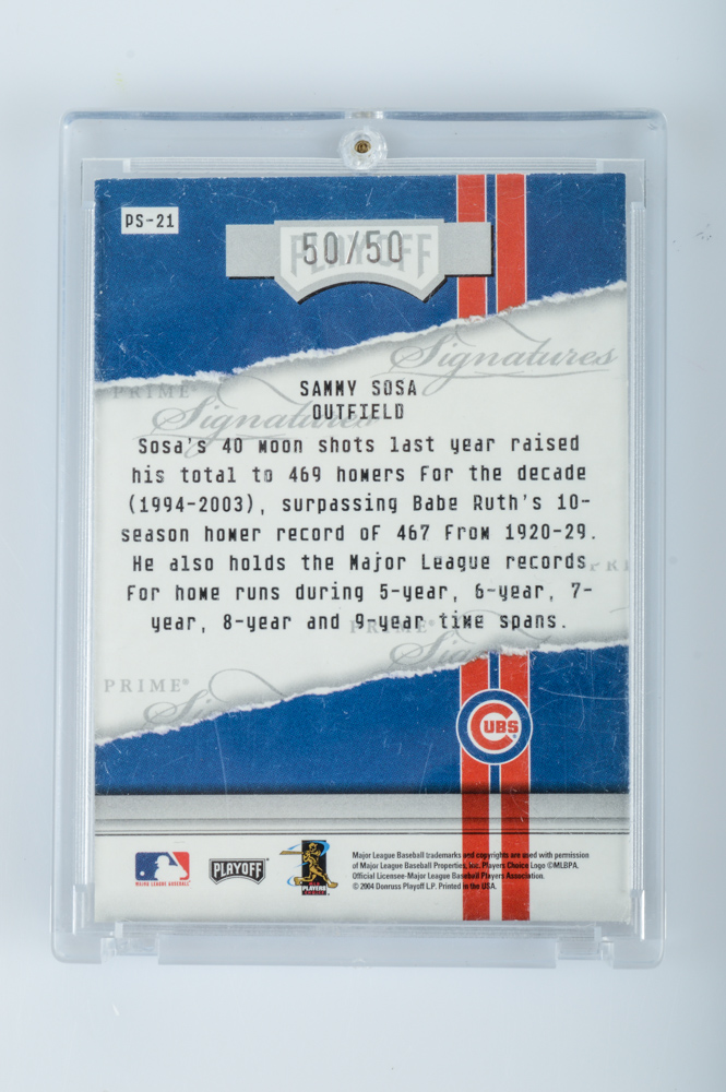 Encased Authenticated Sammy Sosa Autograph