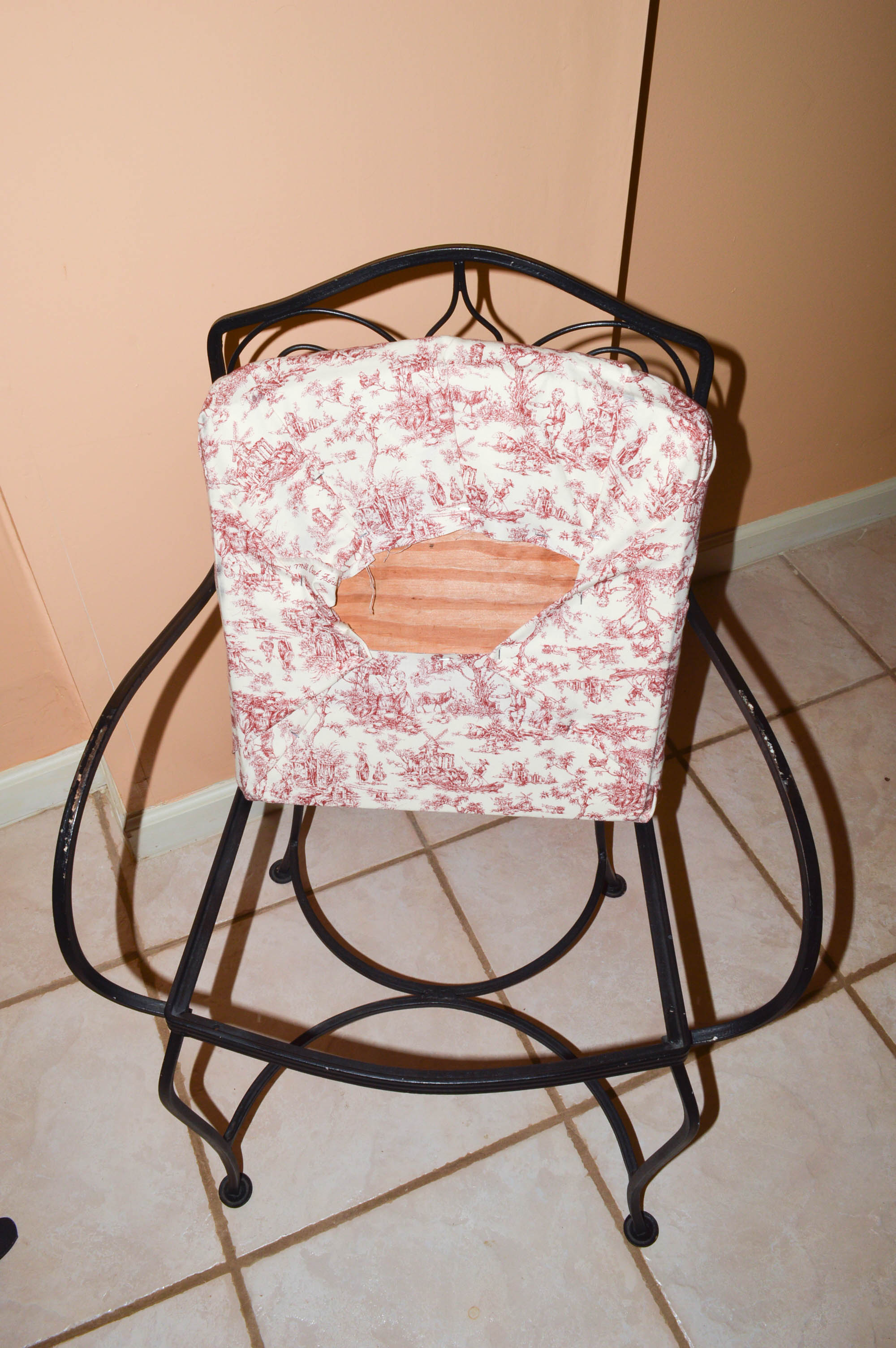 Glass-Topped Metal Dinette With Four Chairs
