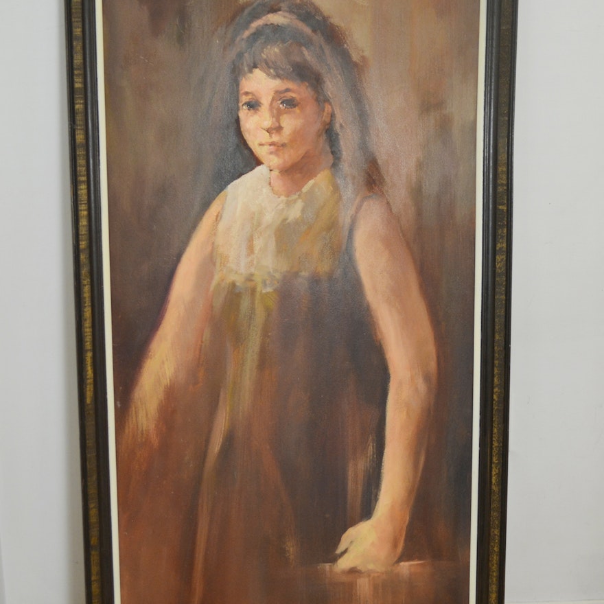 Crompton Original Figurative Oil Painting of Young Girl