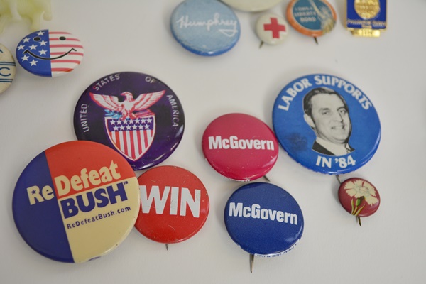 Selection of Vintage Political Pinbacks and Other Memorabilia