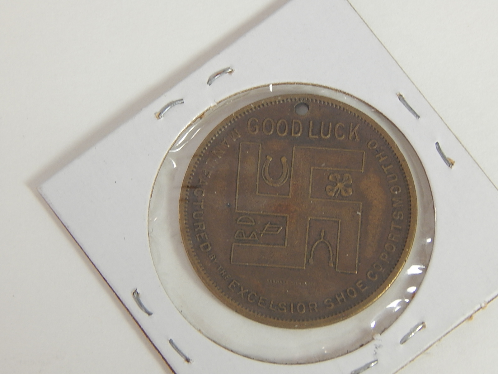 1910 Excelsior Shoe Co. Advertising Boy Scout Lucky Token