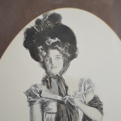 Howard Chandler Christy Portrait of a Lady and General Morgan Offset Lithographs