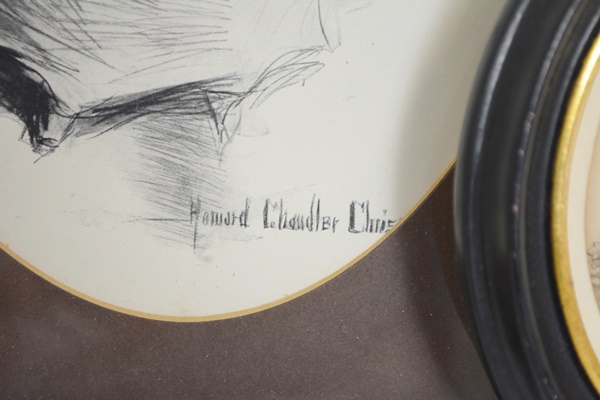 Howard Chandler Christy Portrait of a Lady and General Morgan Offset Lithographs