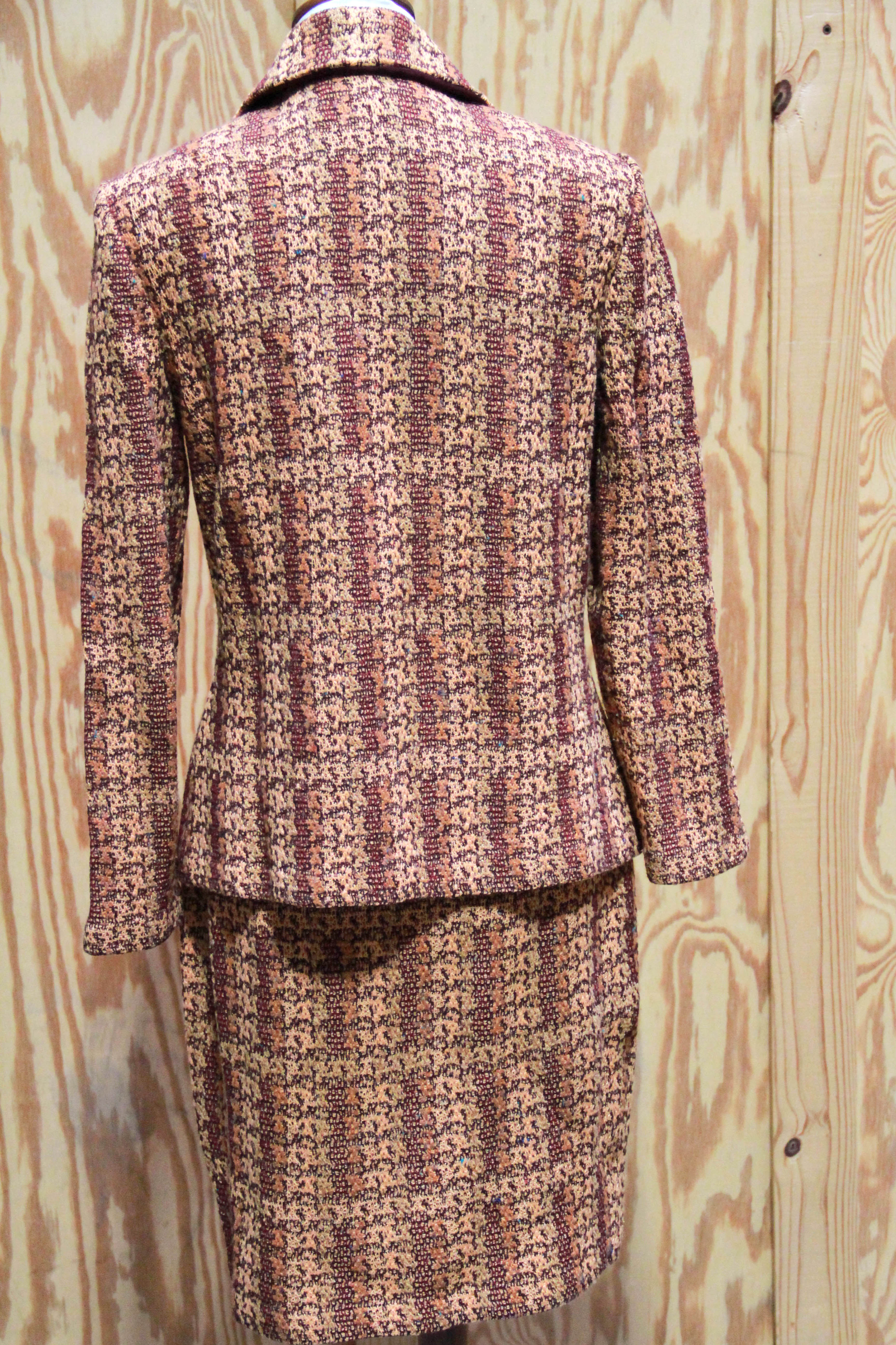 Women's St. John Orange Tweed Skirt Suit