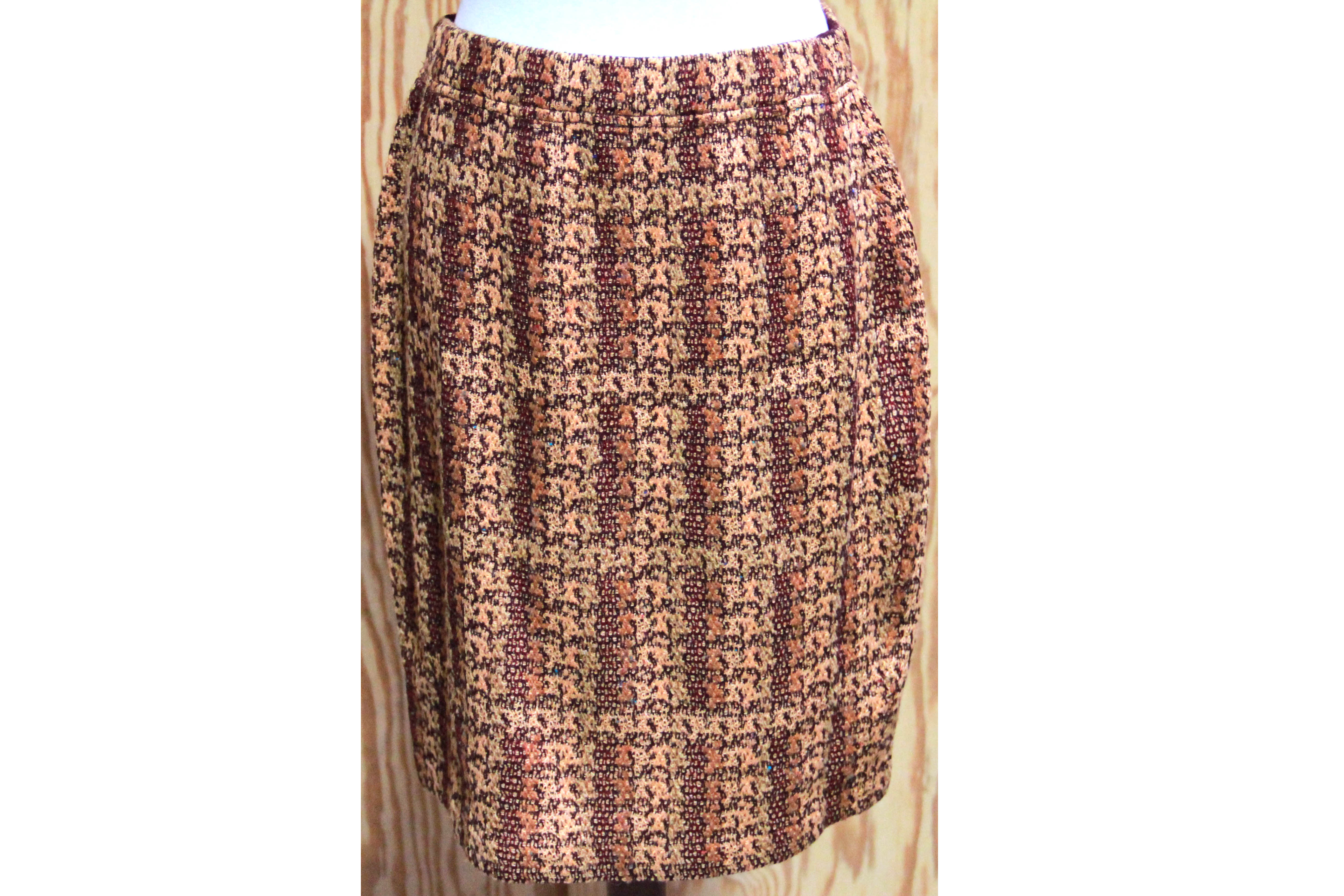 Women's St. John Orange Tweed Skirt Suit