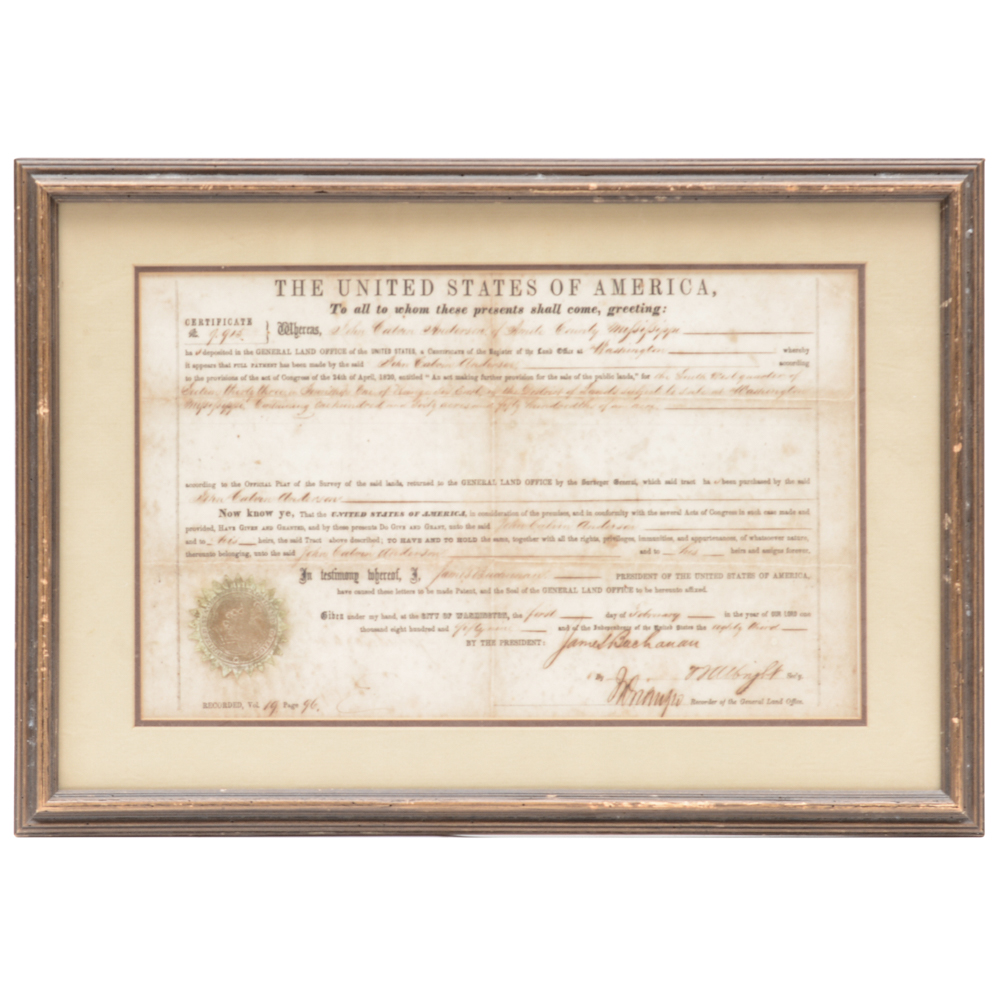 1820 Antique Land Deed Certificate
