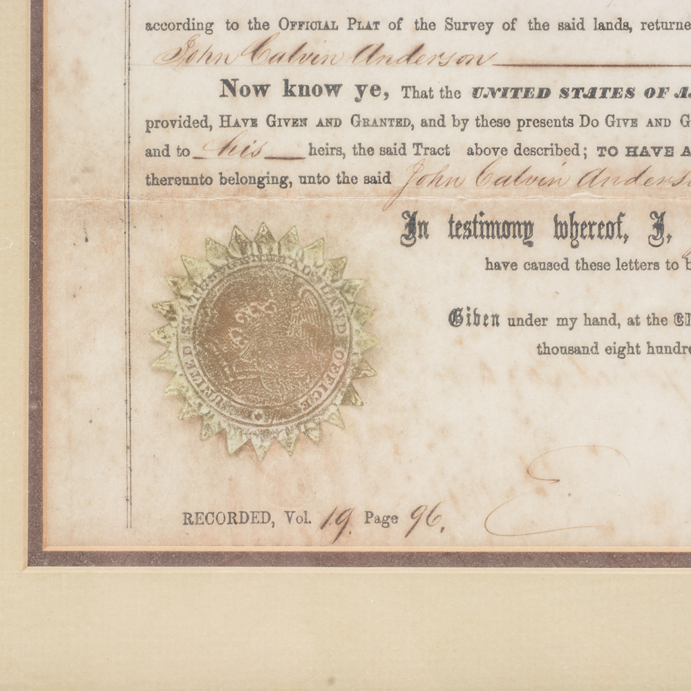 1820 Antique Land Deed Certificate