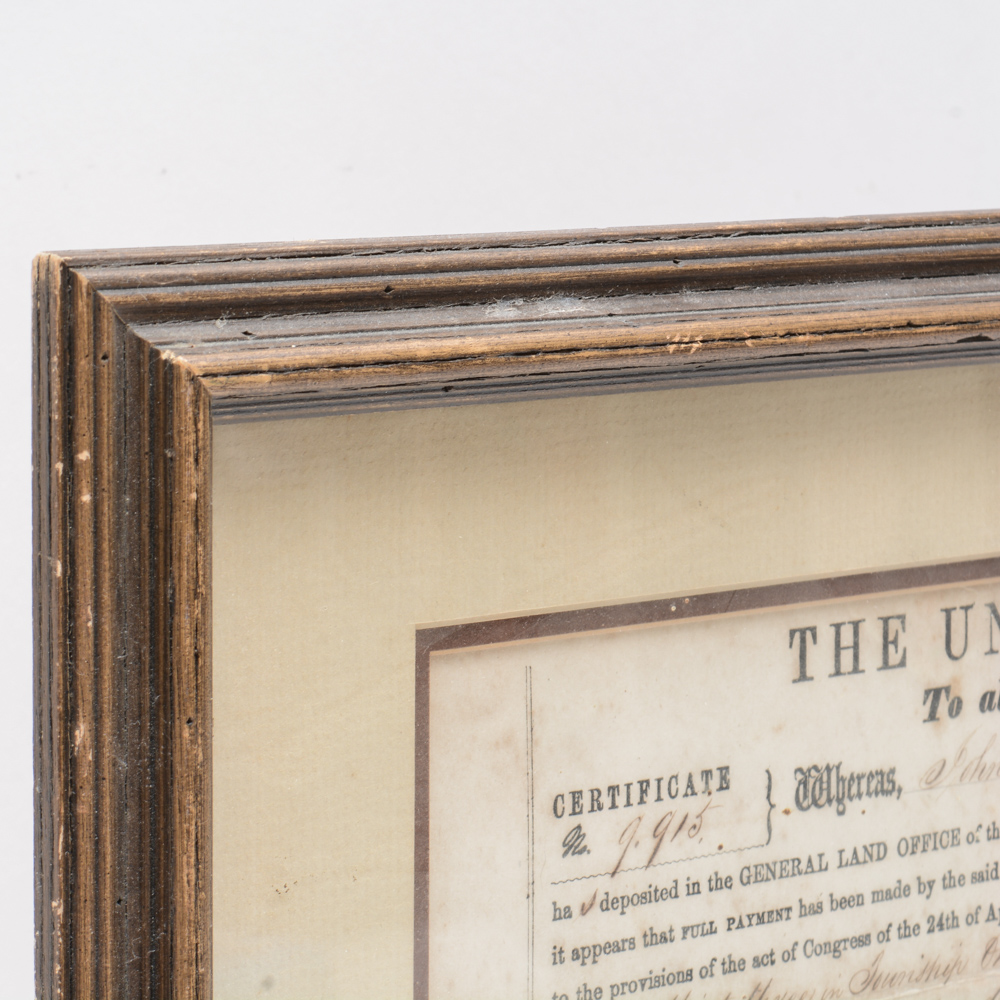 1820 Antique Land Deed Certificate