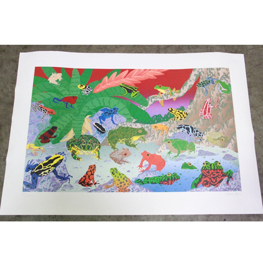 Joe Petro Limited Edition Offset Lithograph on Paper "Frogs"