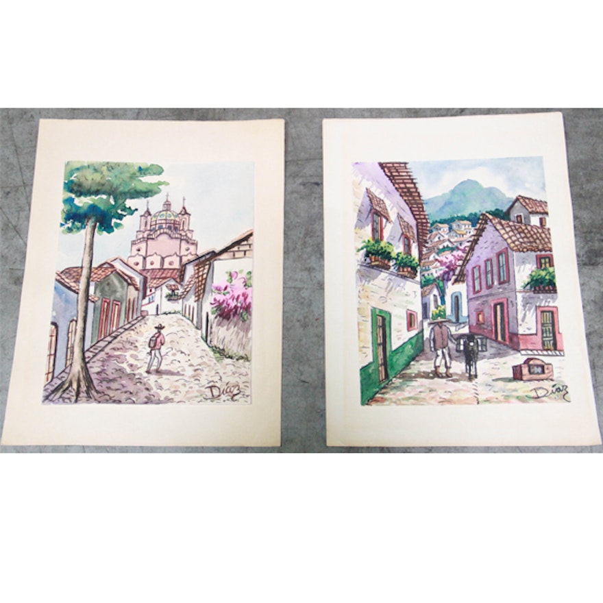 Original Diaz Watercolors on Paper