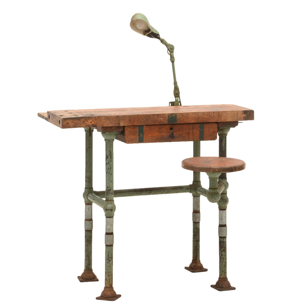 Vintage Industrial Work Bench