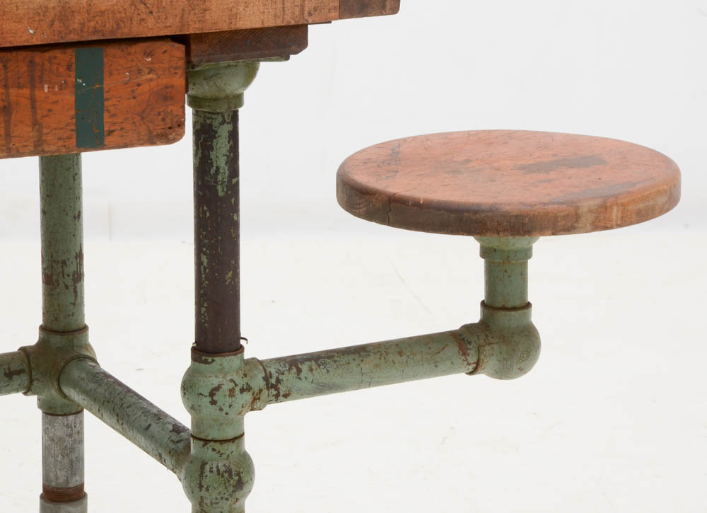 Vintage Industrial Work Bench