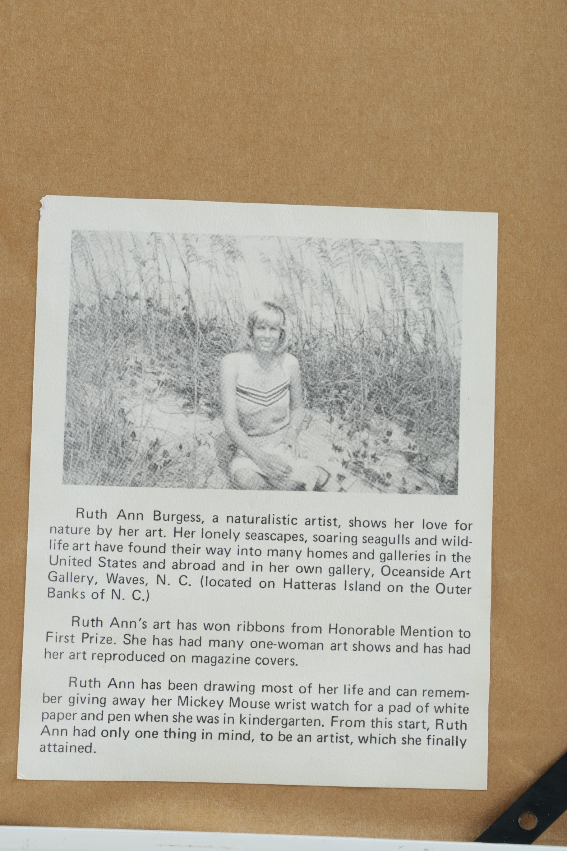 Ruth Ann Burgess Limited Edition Offset Lithograph "Reflection of Hatteras"