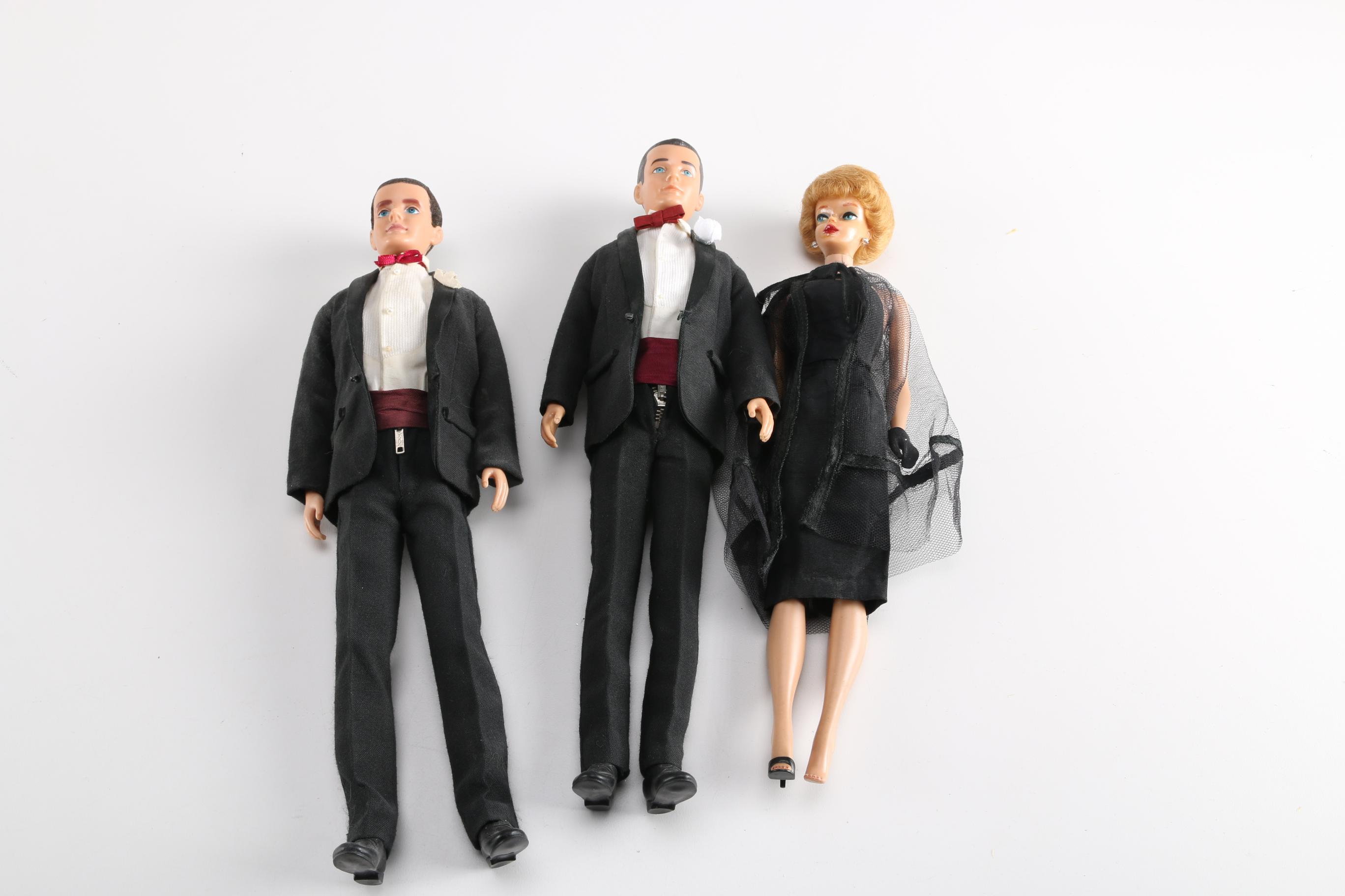 1960s and 1970s Wedding Barbie, Midge, and Ken Dolls