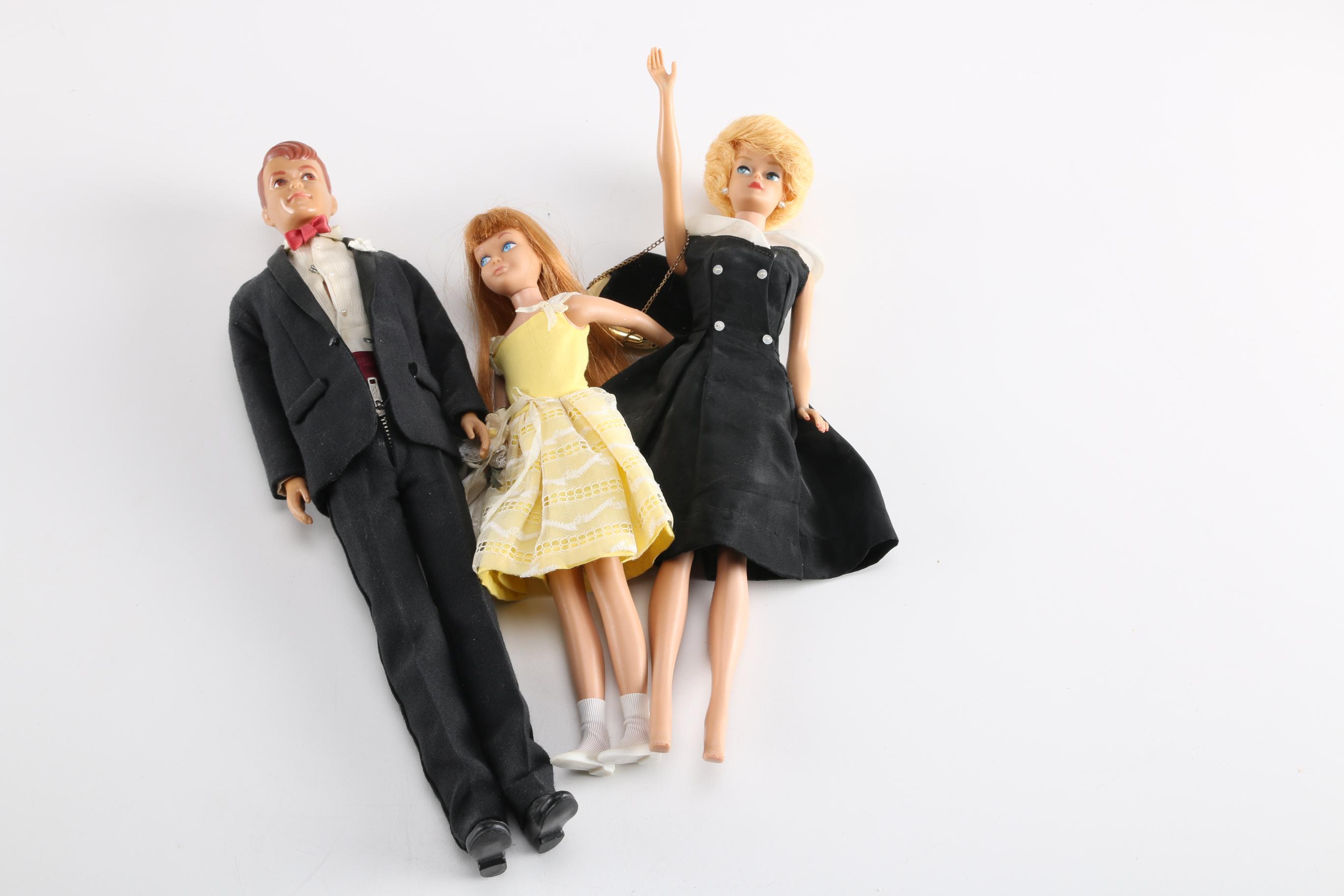 1960s and 1970s Wedding Barbie, Midge, and Ken Dolls