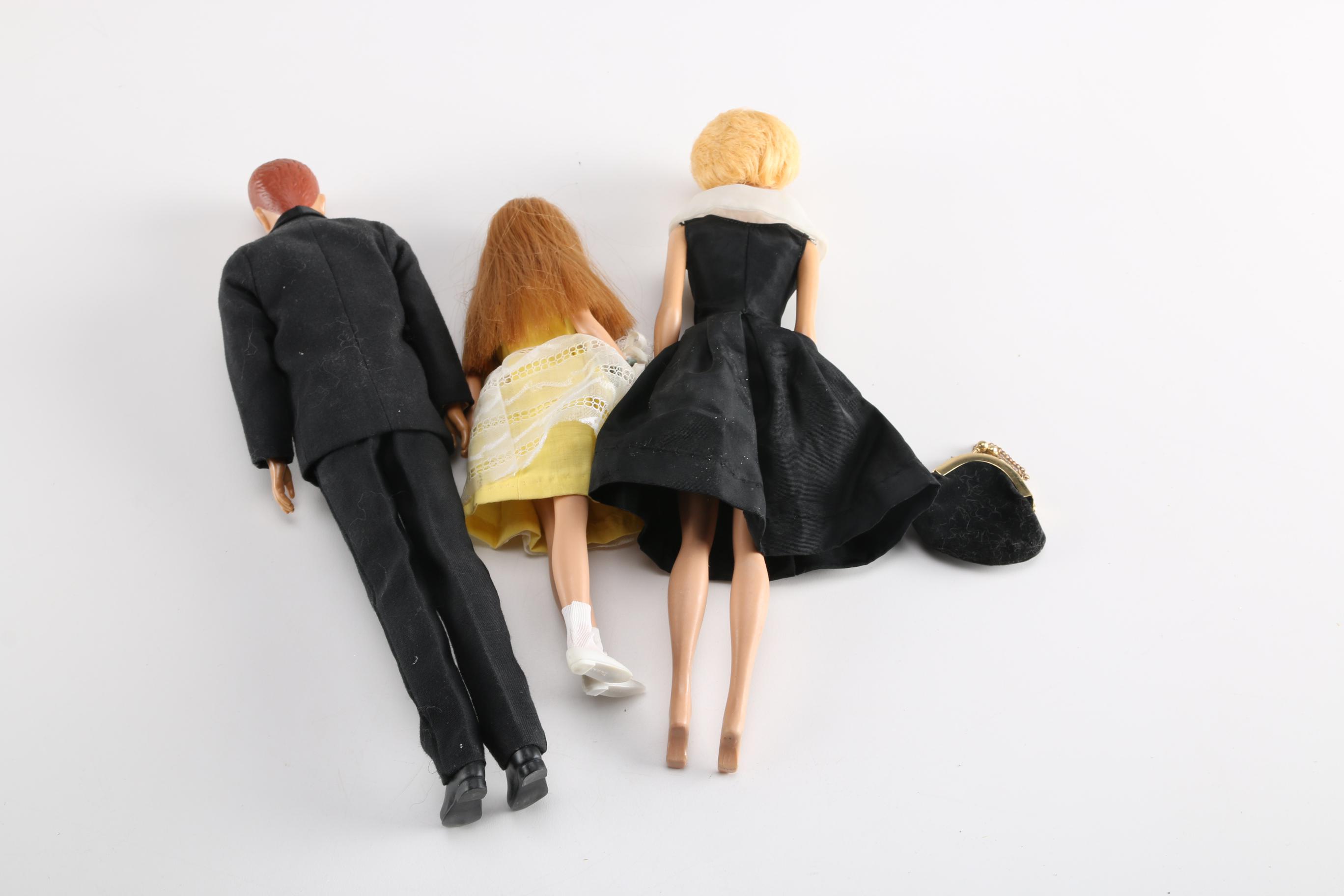 1960s and 1970s Wedding Barbie, Midge, and Ken Dolls