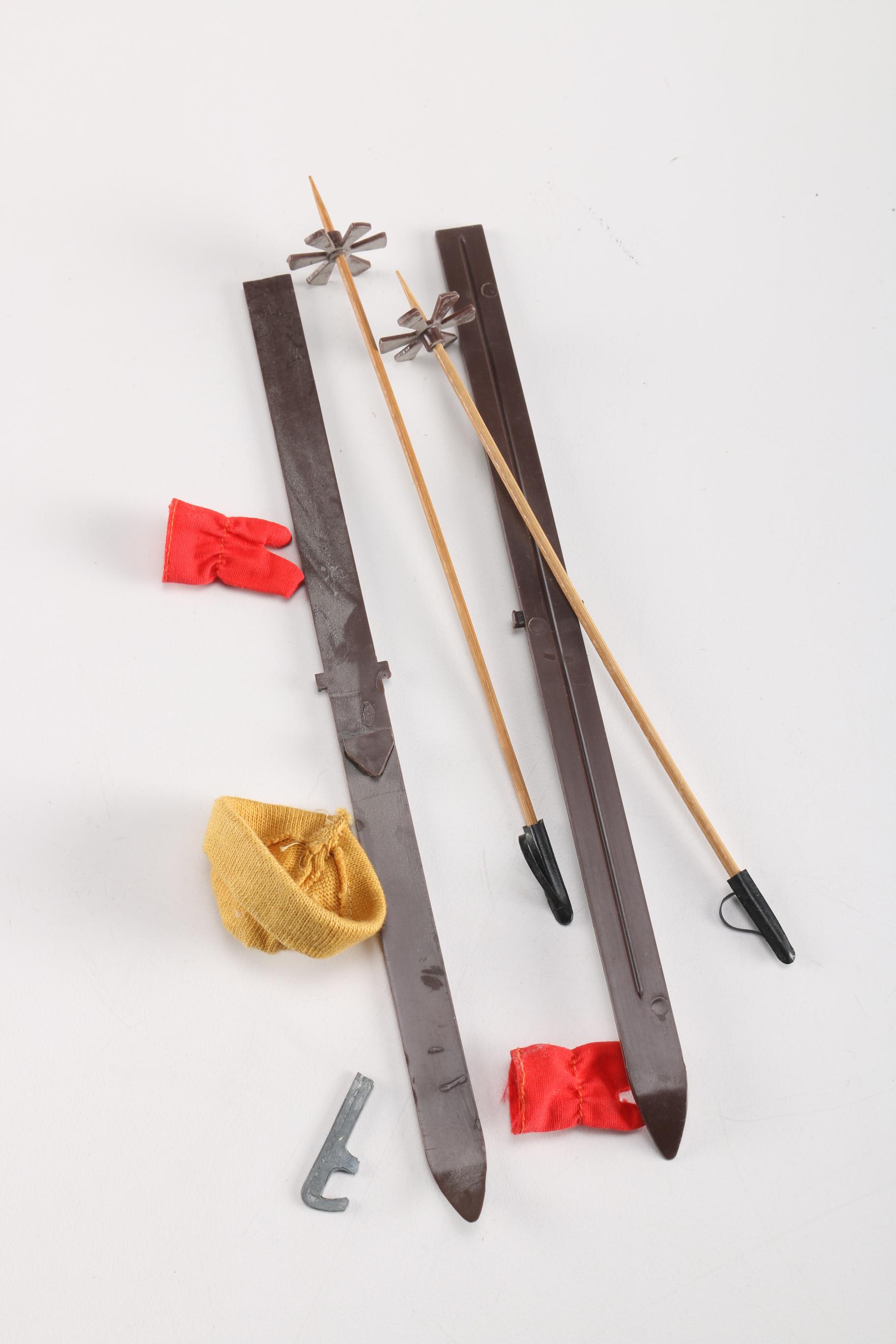 1960 Ponytail Barbie in "Ski Queen" and 1962 Ken Doll in "Fun on the Ice"