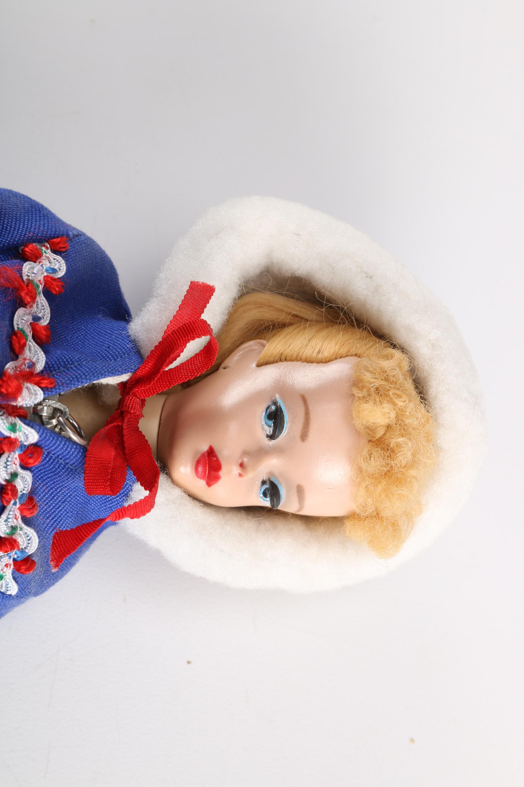 1960 Ponytail Barbie in "Ski Queen" and 1962 Ken Doll in "Fun on the Ice"