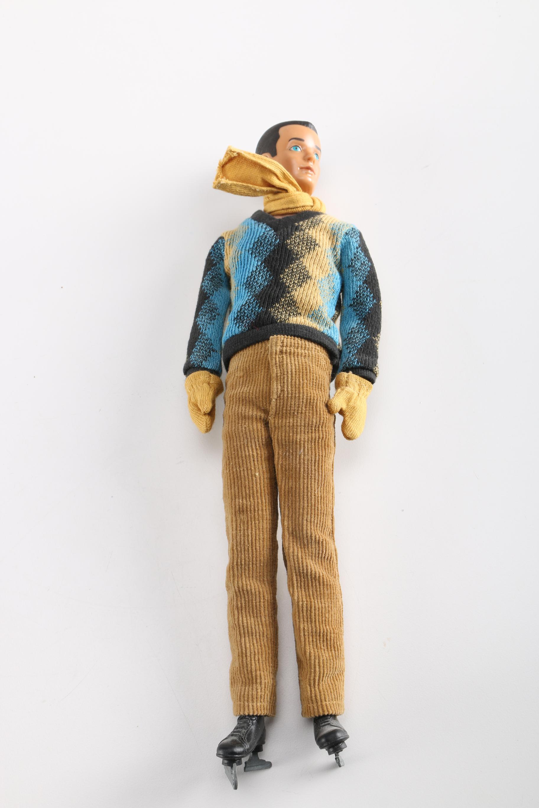 1960 Ponytail Barbie in "Ski Queen" and 1962 Ken Doll in "Fun on the Ice"