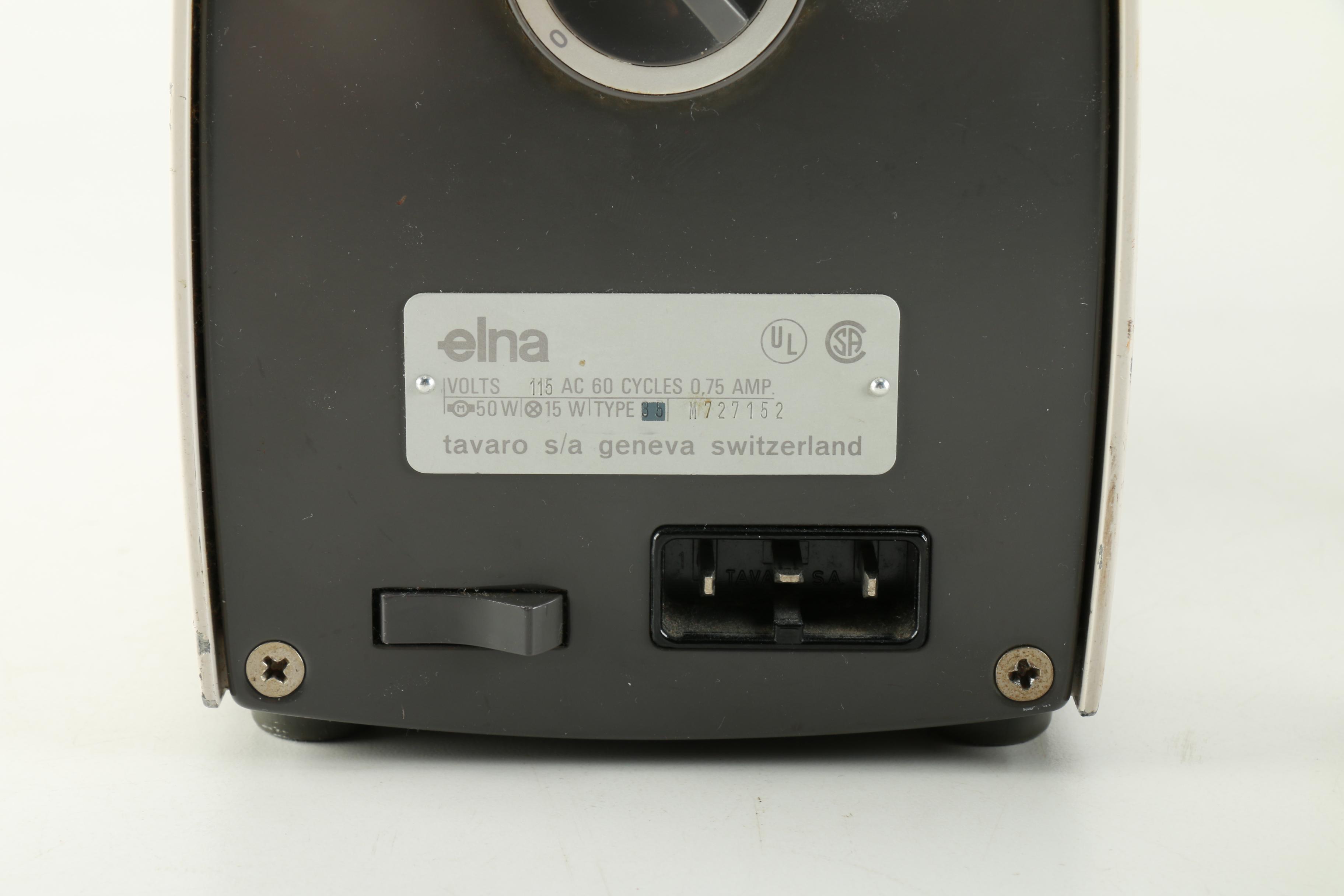 Elna "Lotus SP' Sewing Machine and Accordion Case Filled with Sewing Supplies