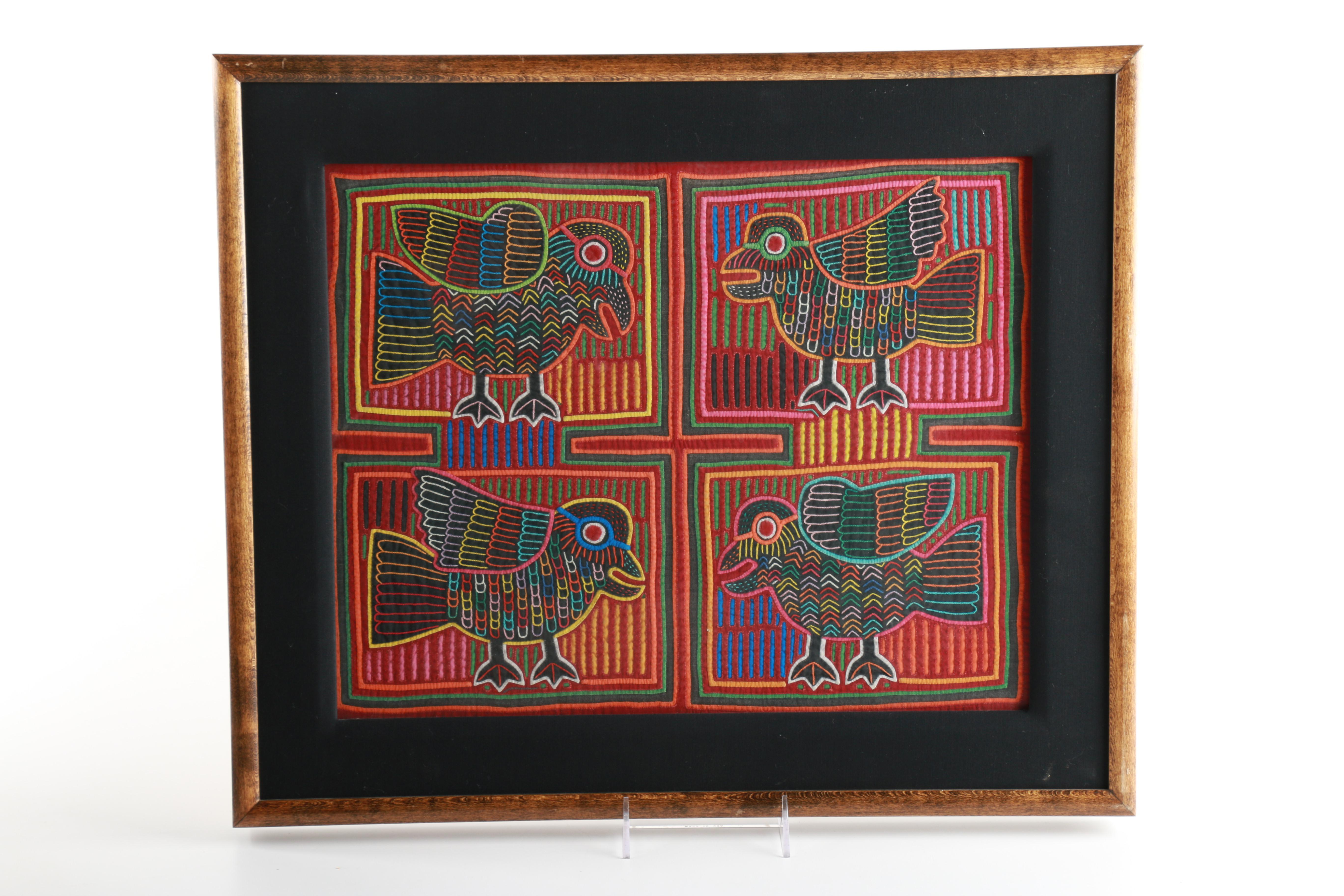 Set of Mola Quilted Birds