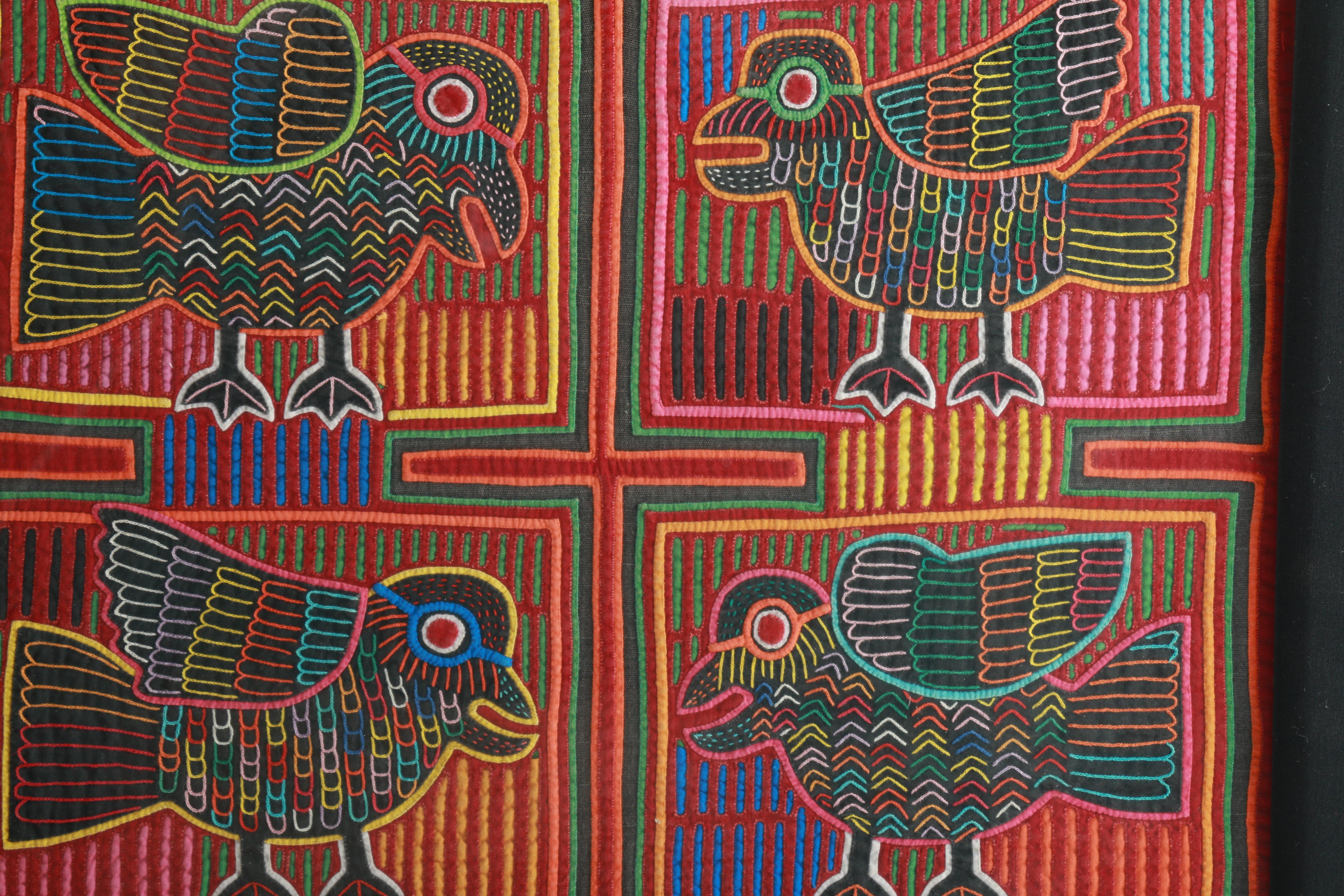 Set of Mola Quilted Birds