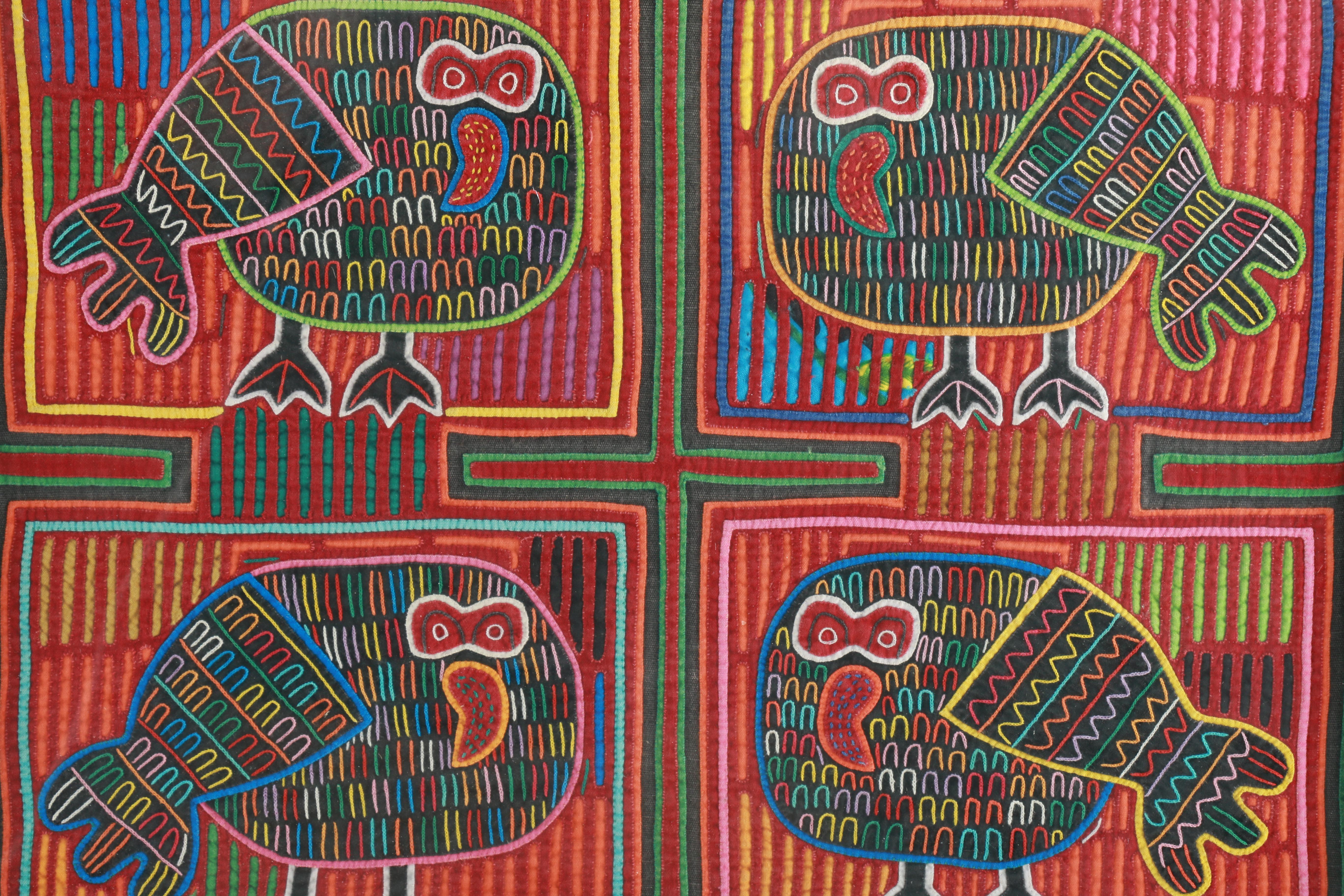 Set of Mola Quilted Birds