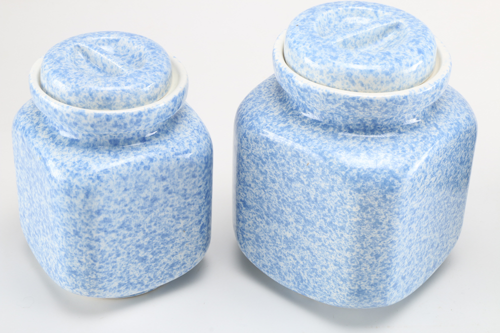 Blue Pottery Canister Set