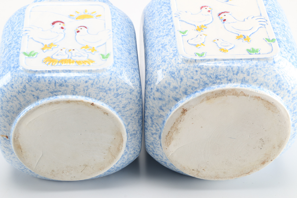 Blue Pottery Canister Set