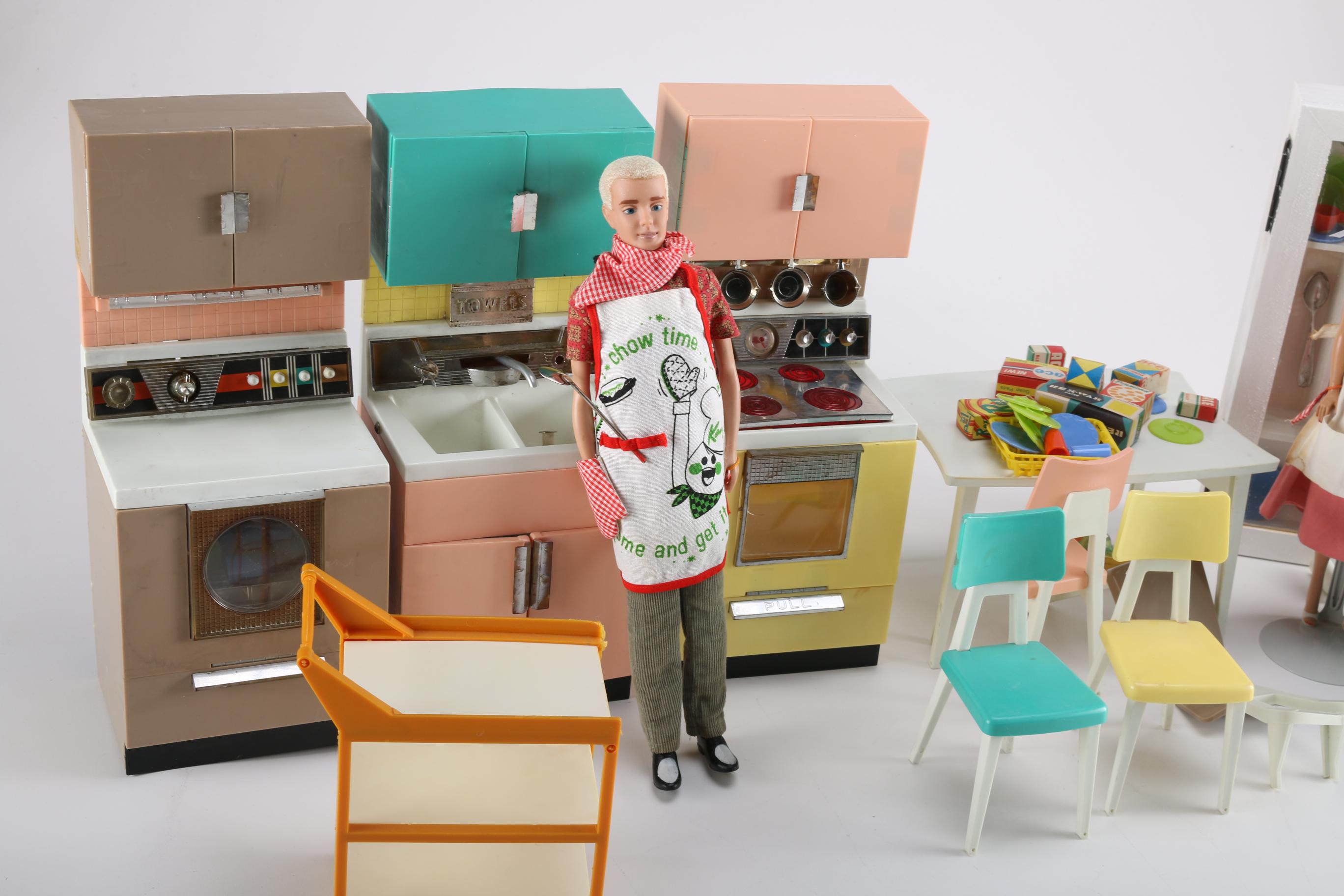 1960s Barbie Dream Kitchen, Ken and Ponytail Swirl Barbie