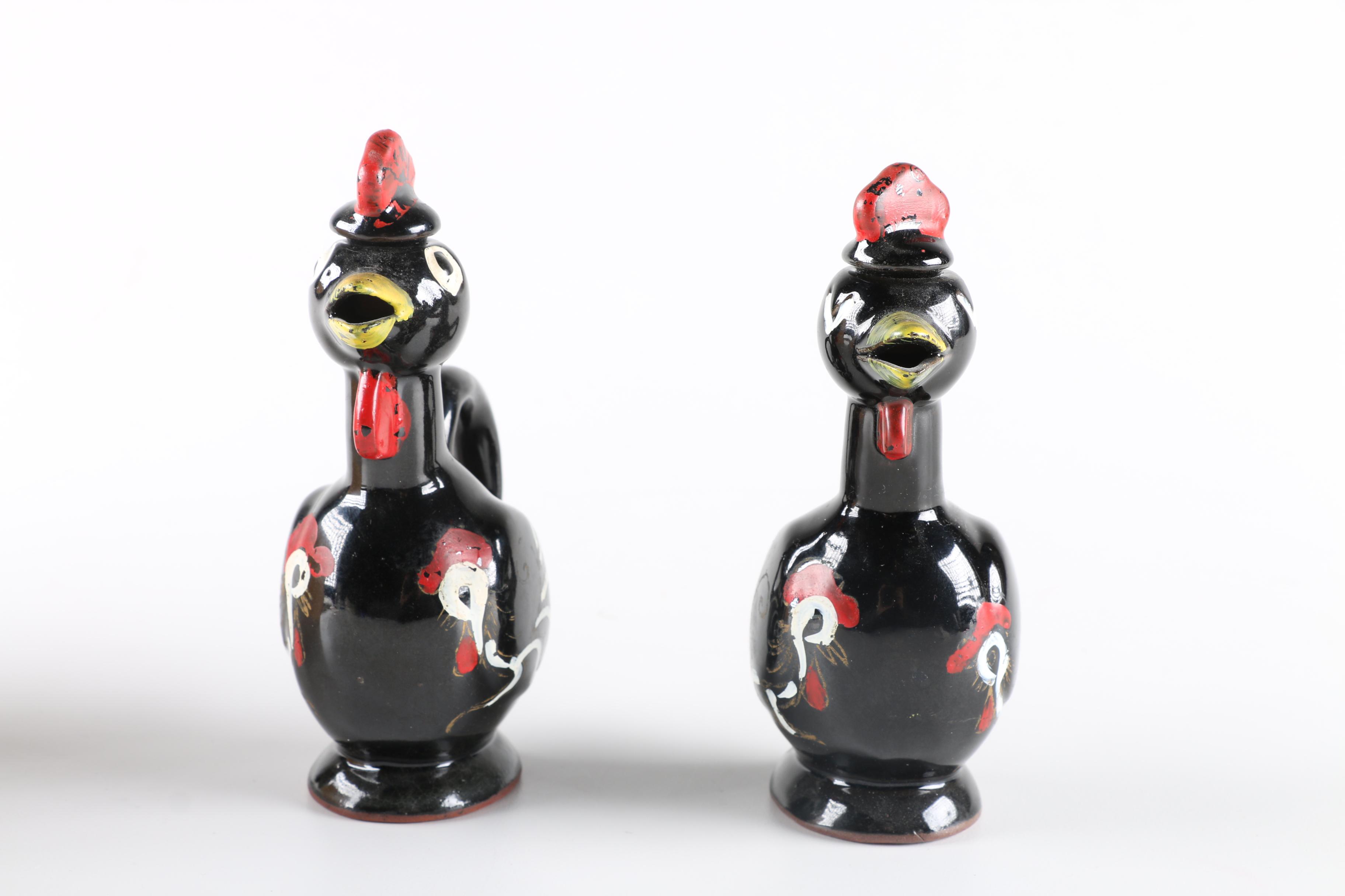 Collection of Kitchenware With Ceramic Cruets and Vintage Ice Crusher