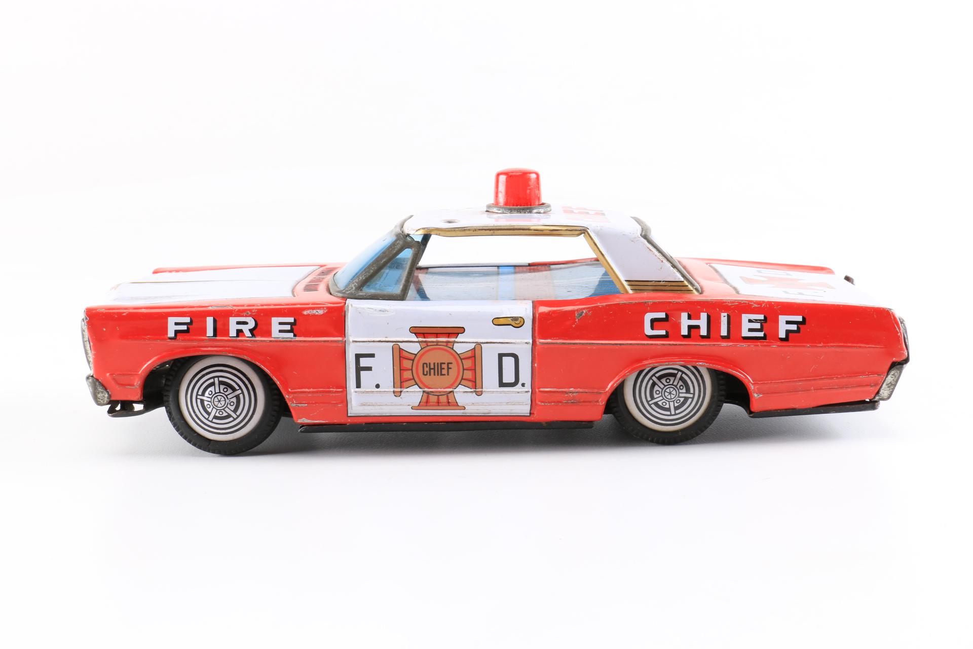 Tin Toy Police and Fire Vehicles