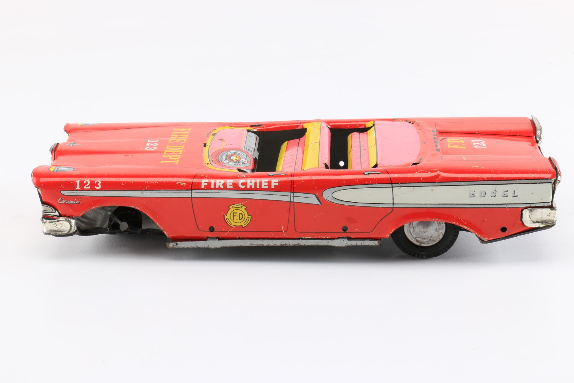 Tin Toy Police and Fire Vehicles