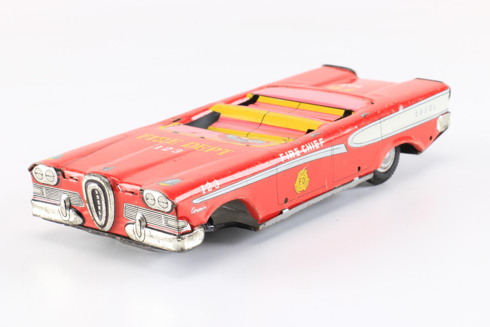 Tin Toy Police and Fire Vehicles