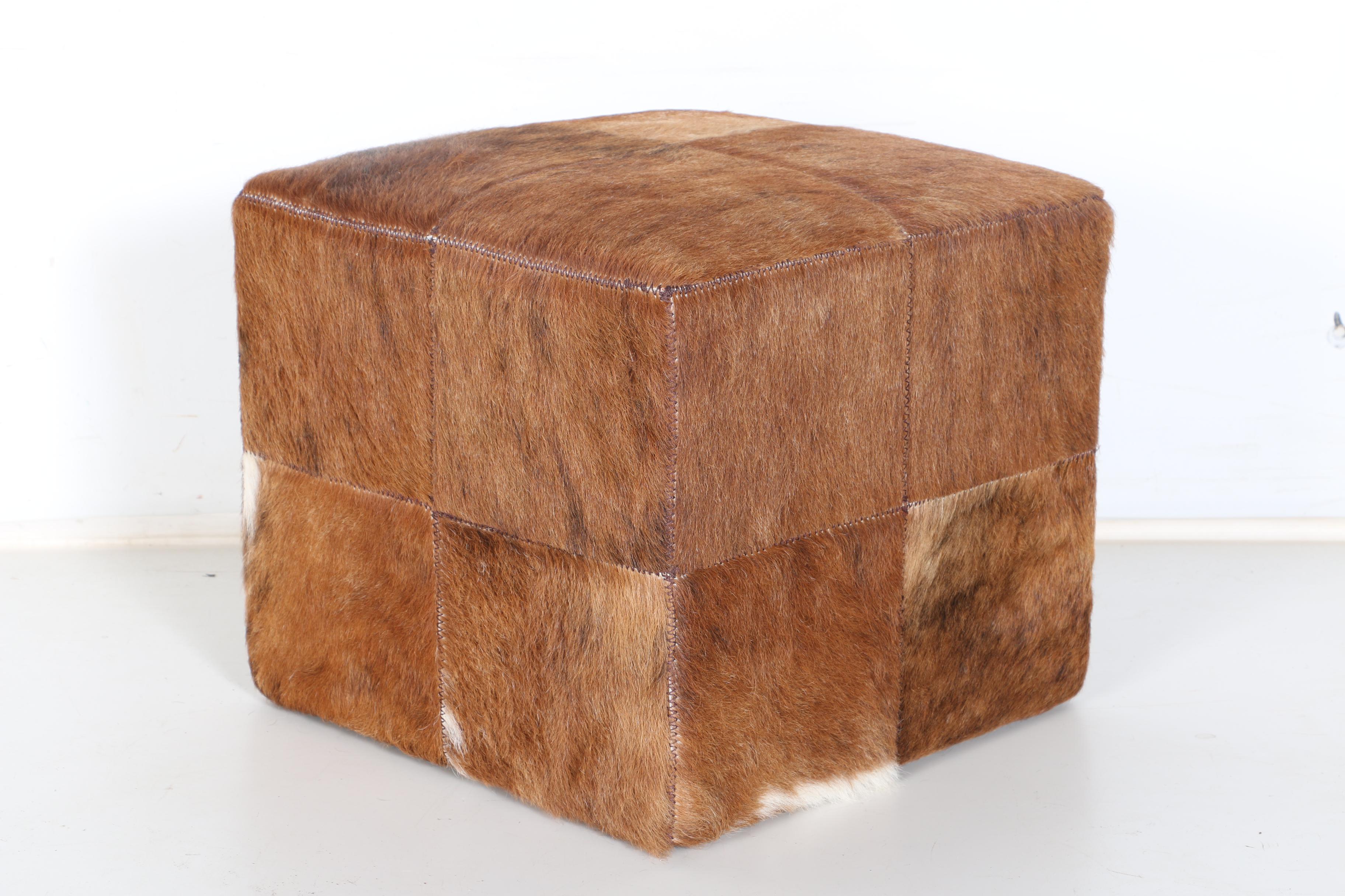 Cow Hide Ottoman