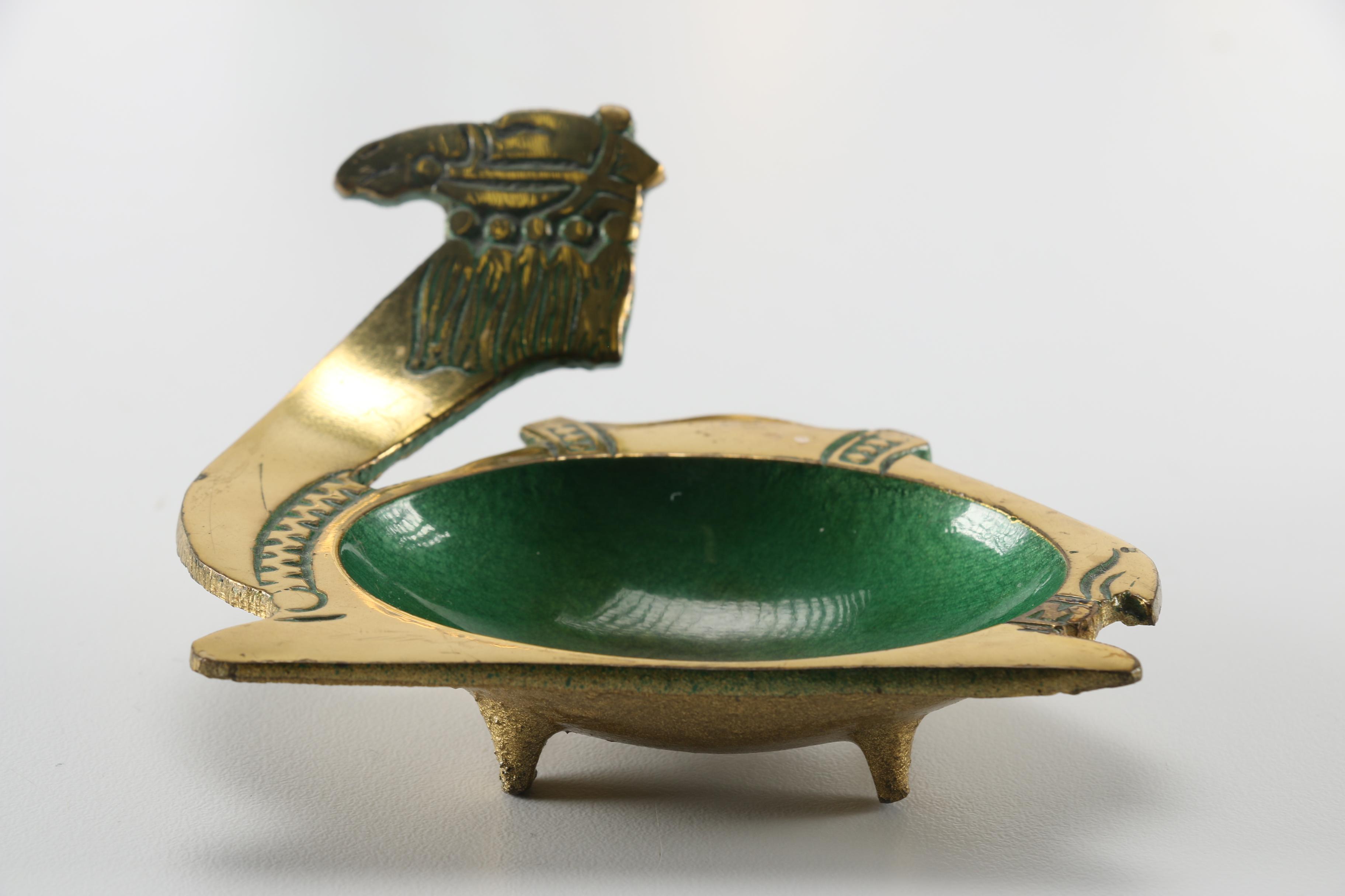 Ornate Enameled Brass Bowl and Assorted Highly Decorated Brass Items