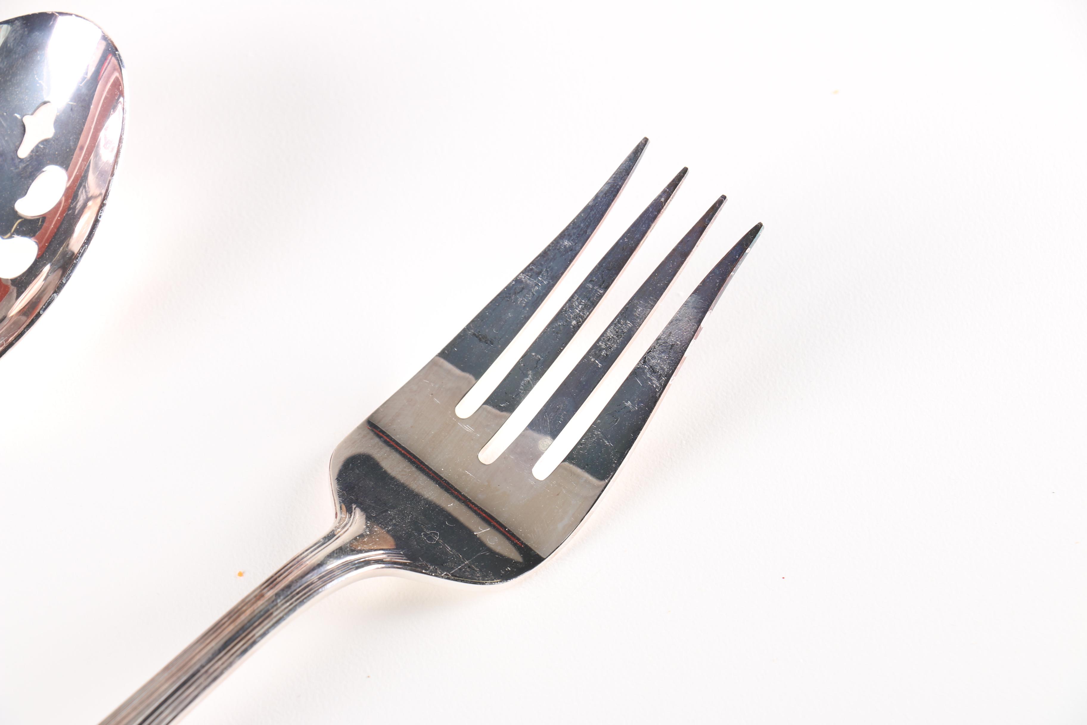 Gorham "Washington Irving" Silver Plate Flatware Set For Twelve