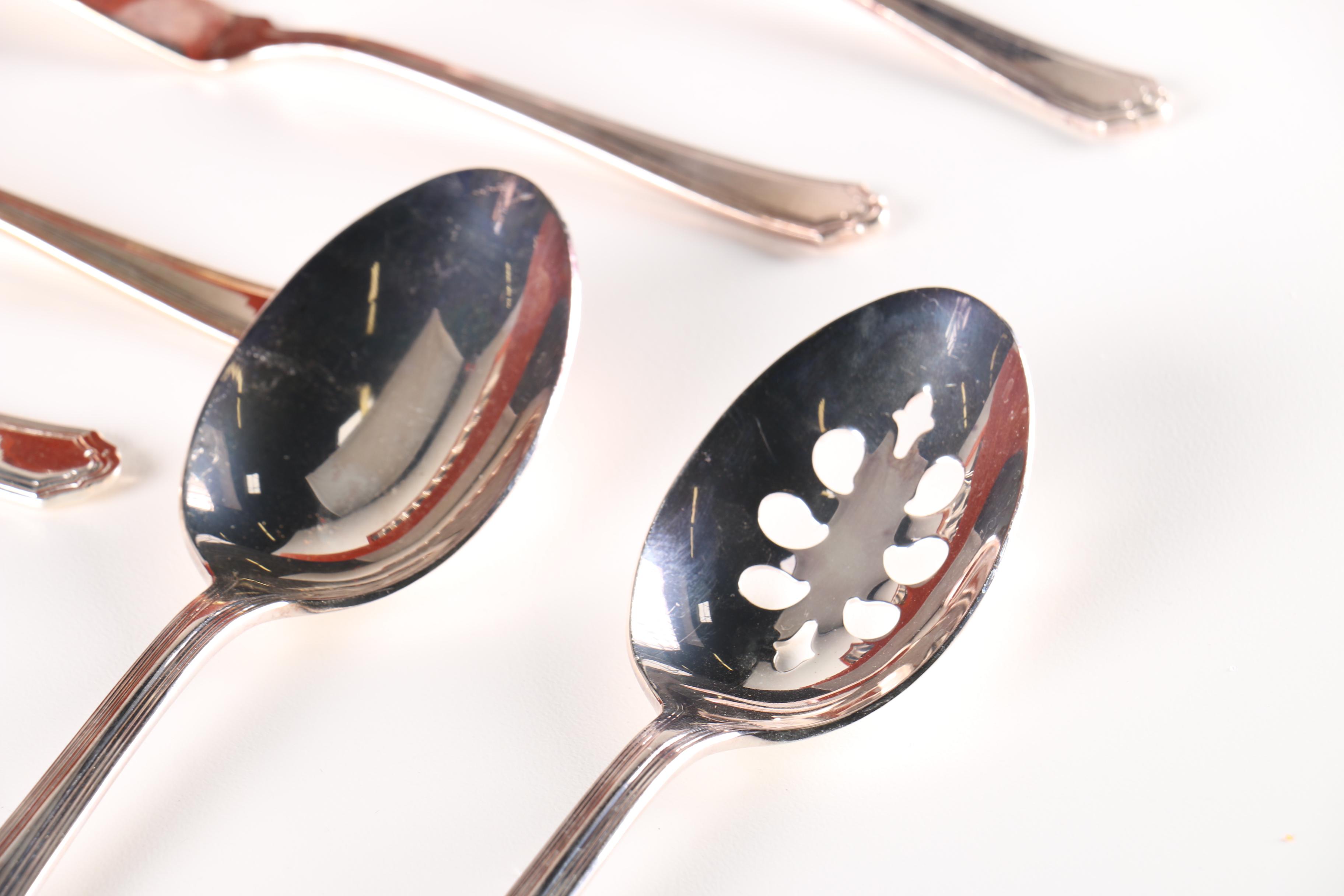 Gorham "Washington Irving" Silver Plate Flatware Set For Twelve